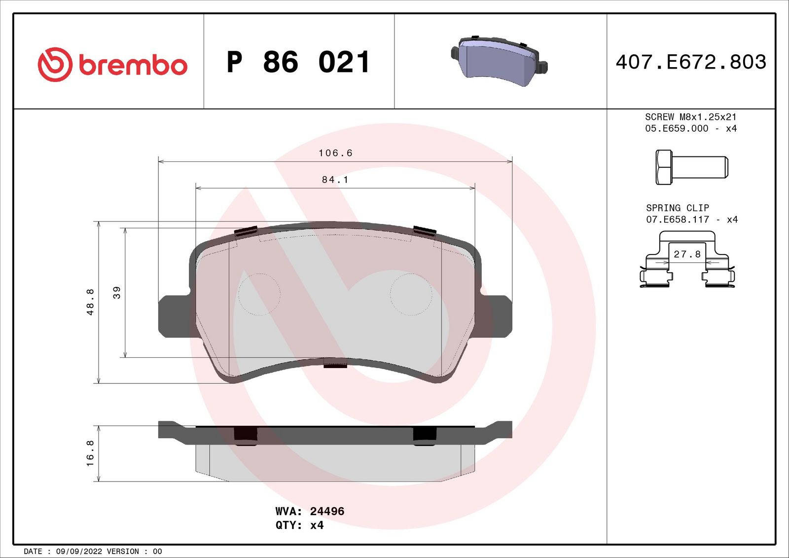 PRIME Low-Met Rear Disc Brake Pad Set - P86021_03