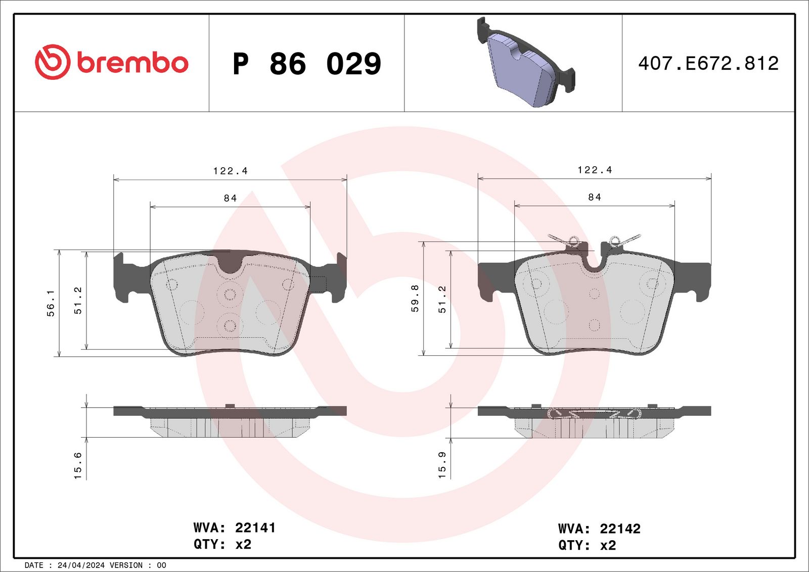PRIME Low-Met Rear Disc Brake Pad Set - P86029_03