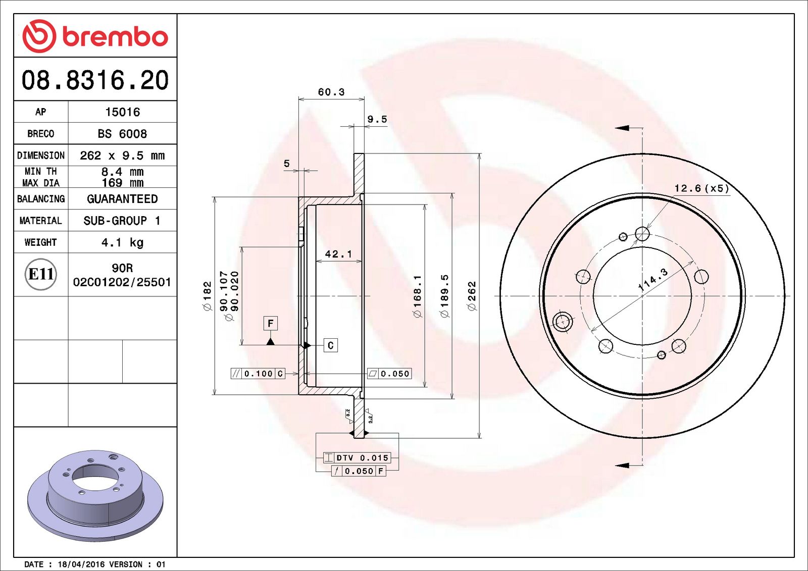 PRIME Rear Disc Brake Rotor - 08.8316.20_06
