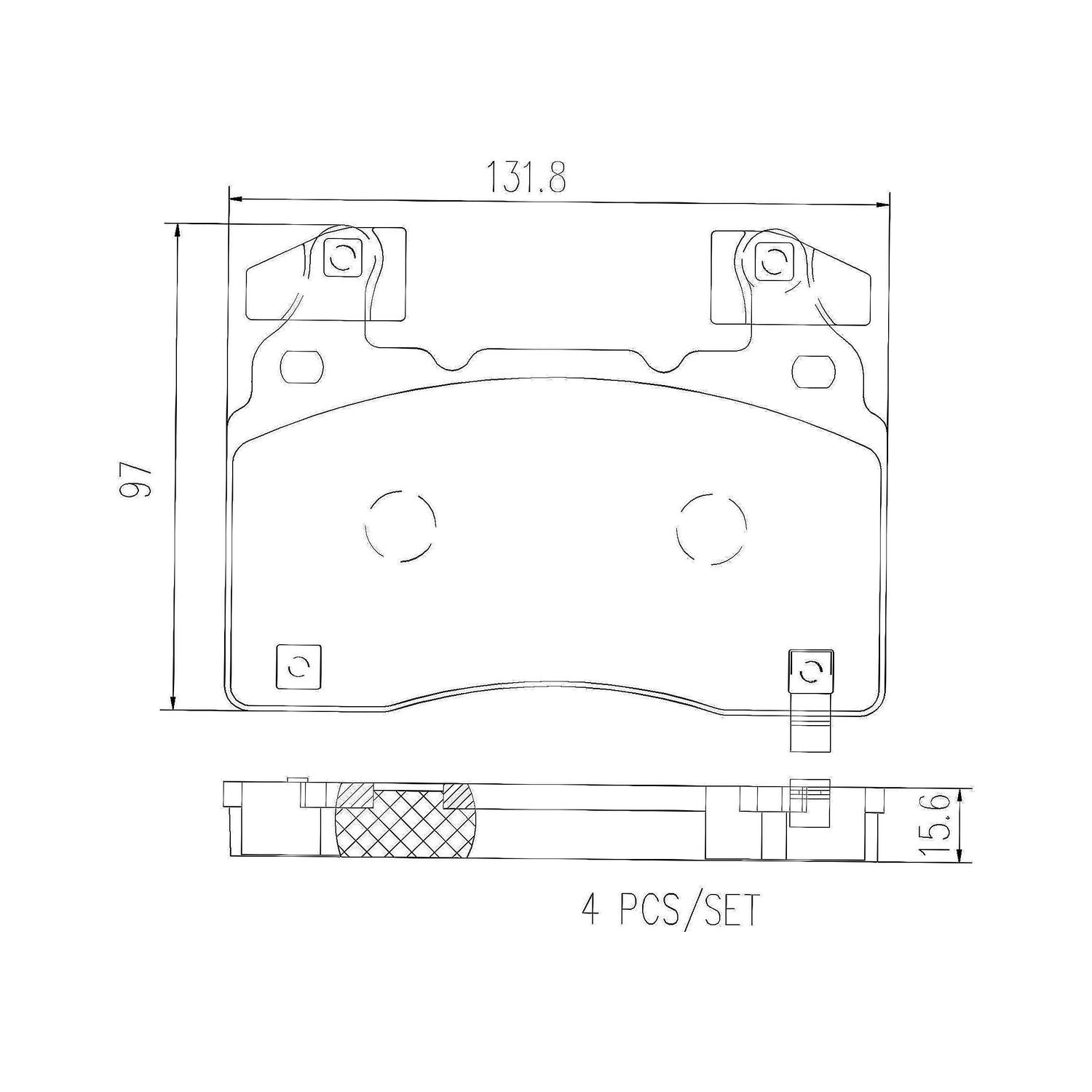 XTRA Ceramic Front Disc Brake Pad Set - P10064NX_01