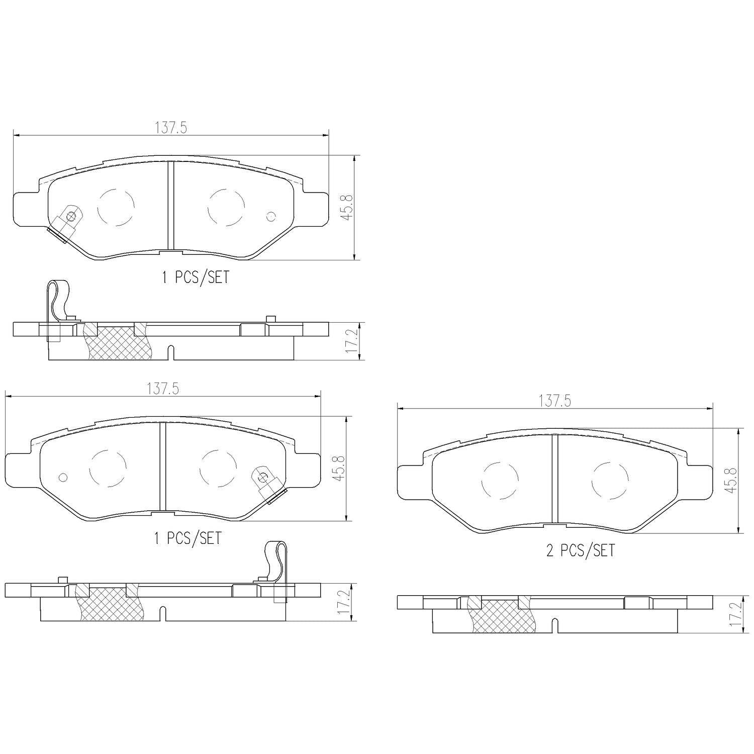 XTRA Ceramic Rear Disc Brake Pad Set - P09014NX_01