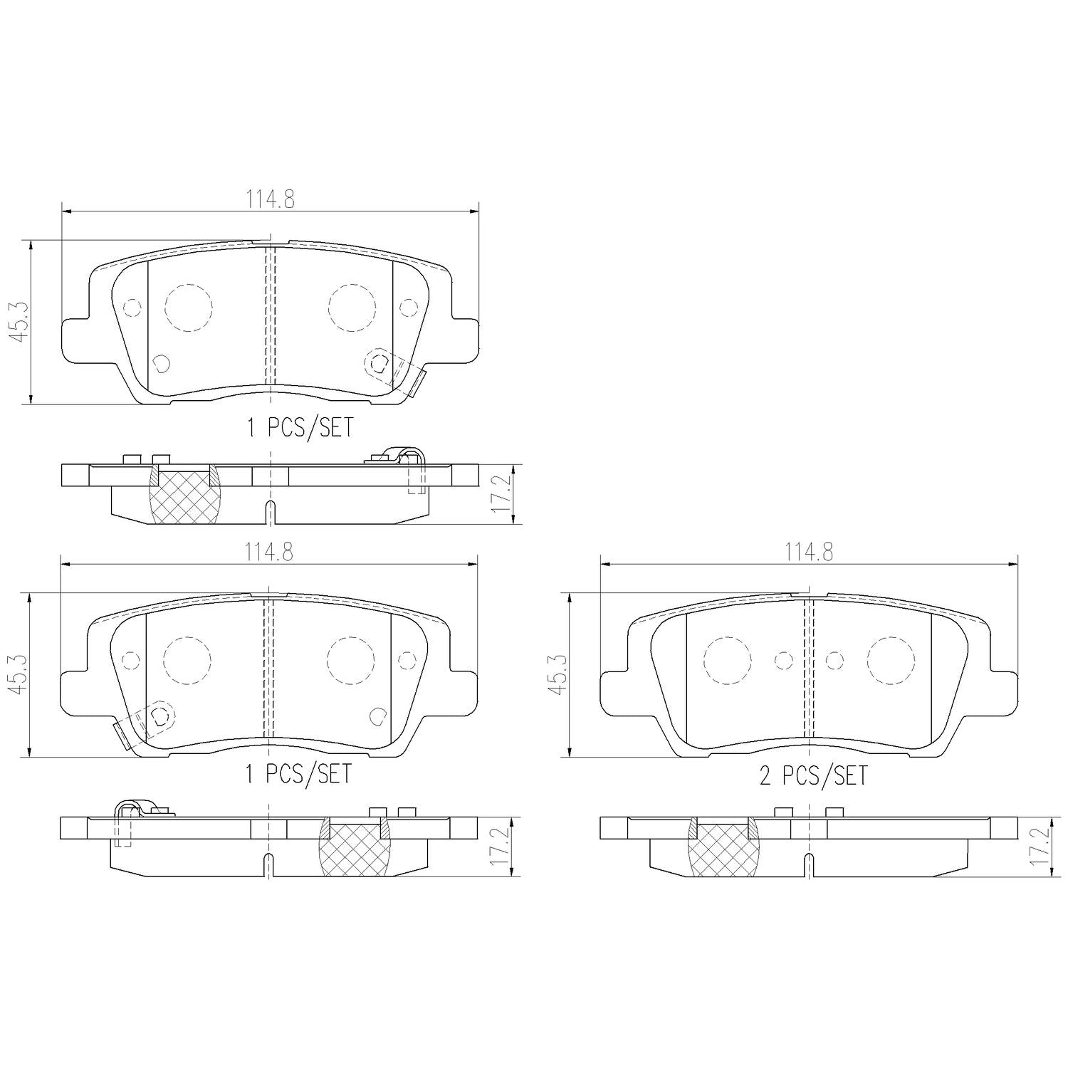 XTRA Ceramic Rear Disc Brake Pad Set - P09023NX_01