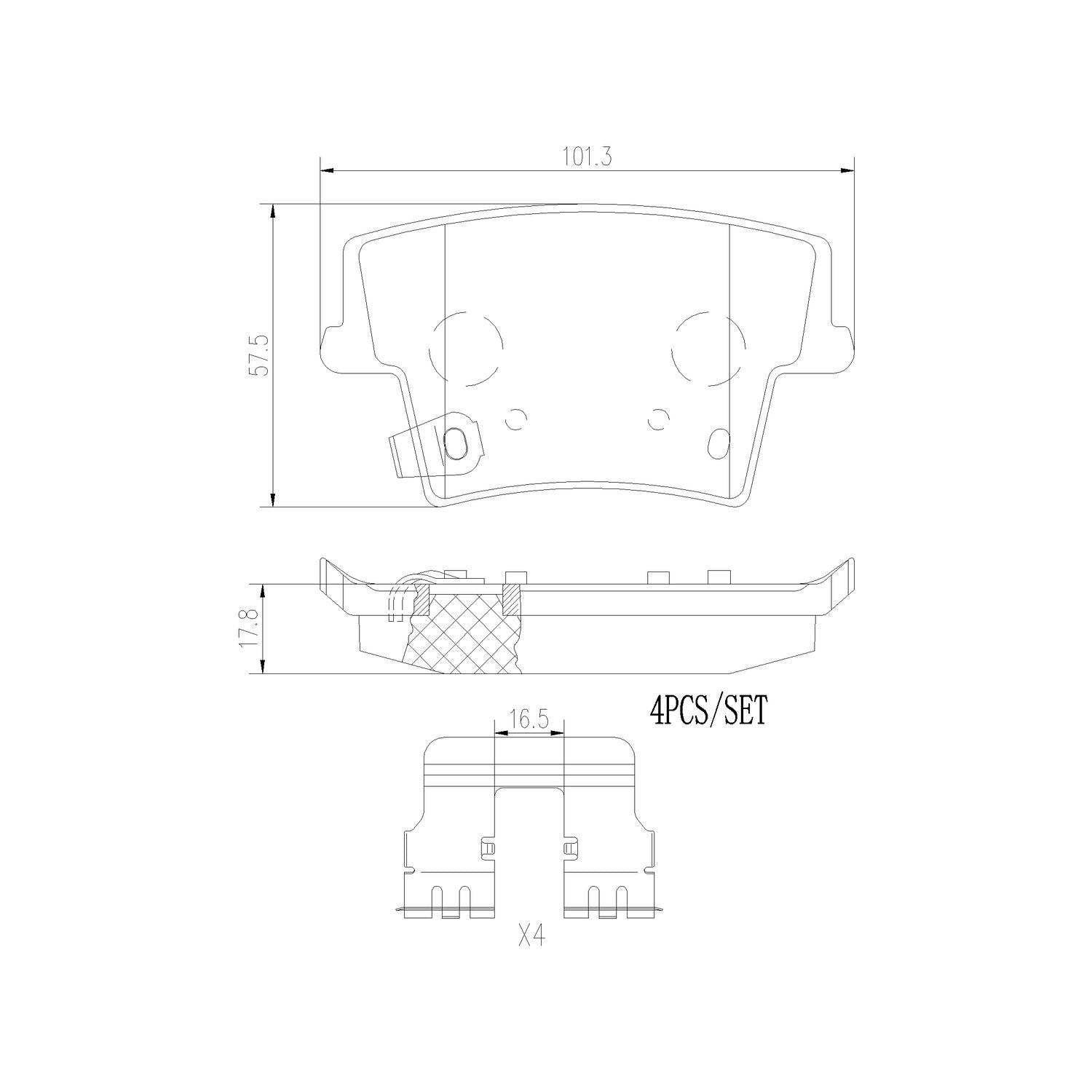 XTRA Ceramic Rear Disc Brake Pad Set - P11040NX_01
