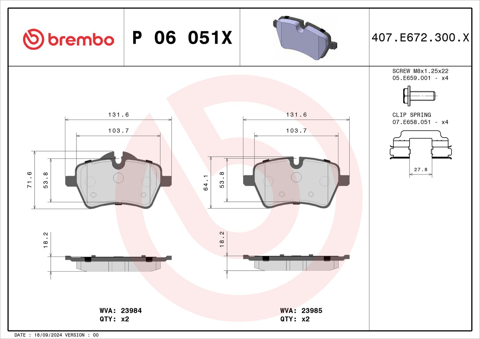 XTRA Low-Met Front Disc Brake Pad Set - P06051X_04