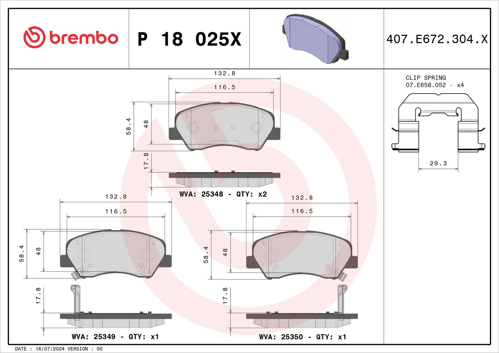 XTRA Low-Met Front Disc Brake Pad Set - P18025X_04
