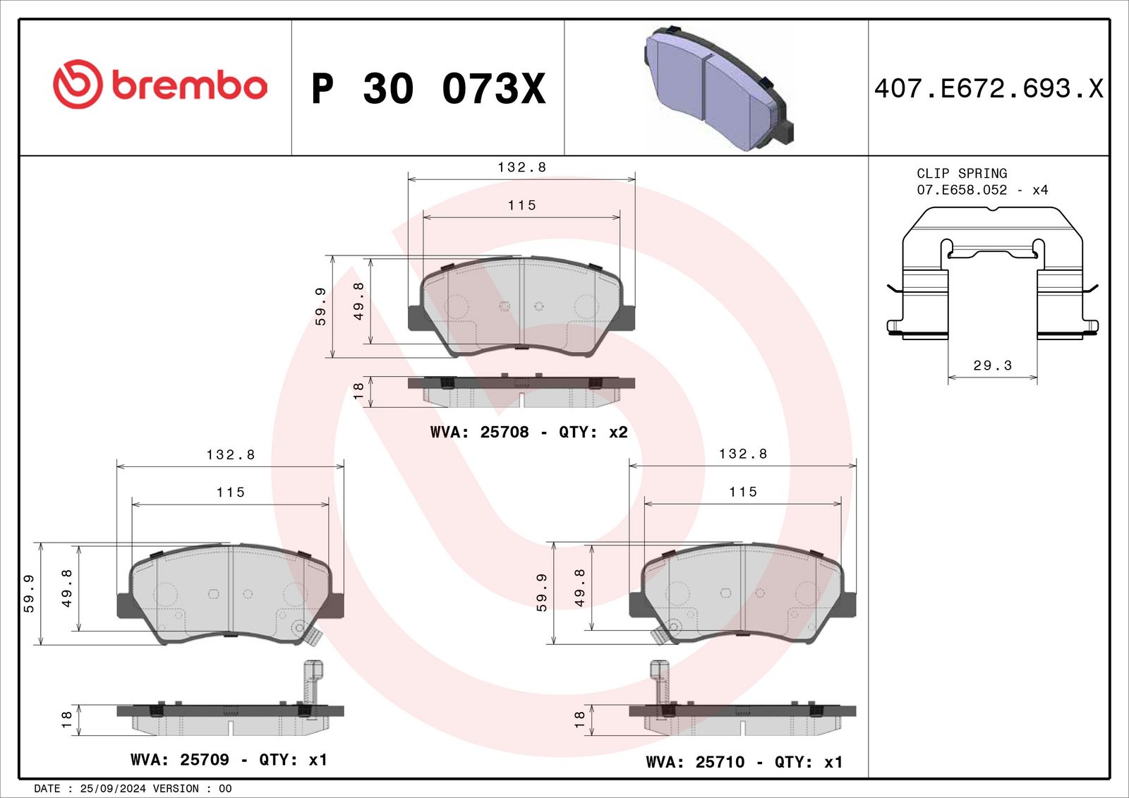 XTRA Low-Met Front Disc Brake Pad Set - P30073X_04