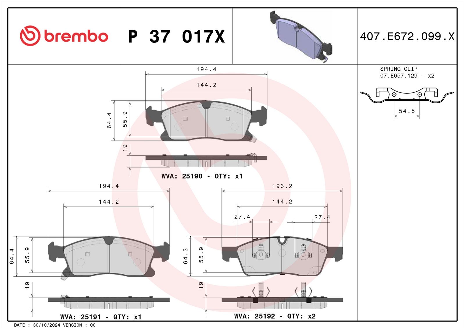XTRA Low-Met Front Disc Brake Pad Set - P37017X_04