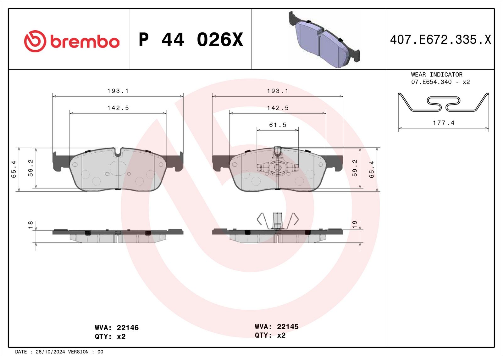 XTRA Low-Met Front Disc Brake Pad Set - P44026X_04