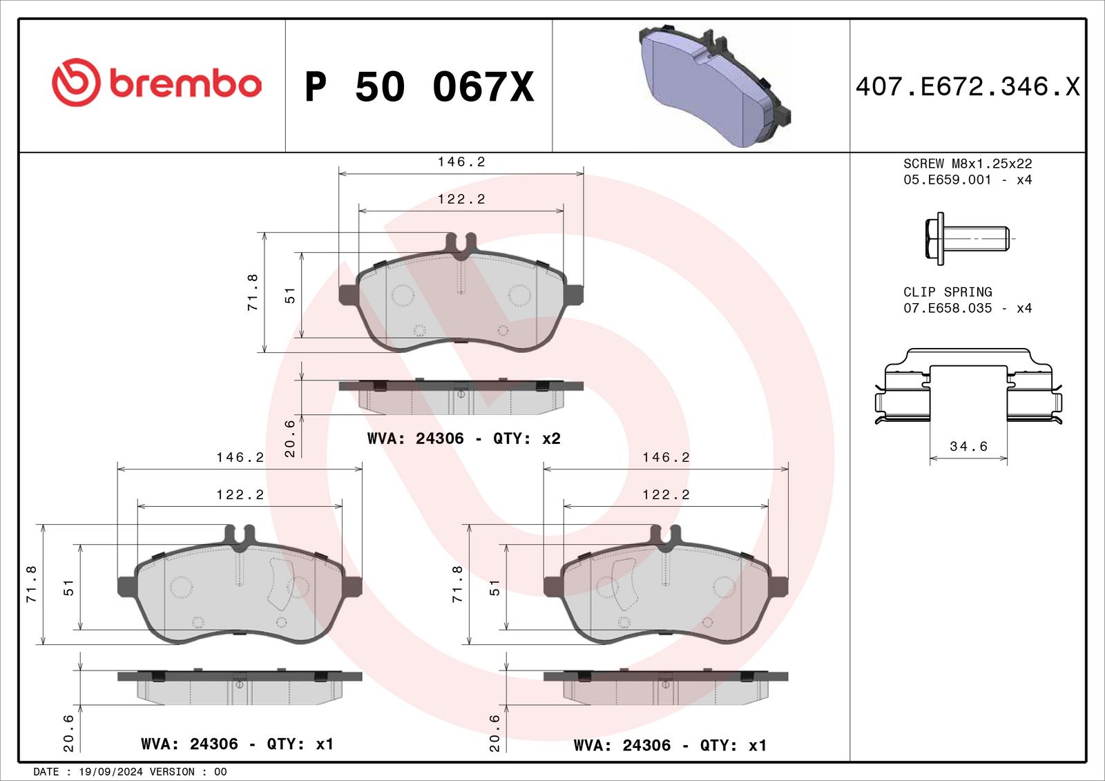 XTRA Low-Met Front Disc Brake Pad Set - P50067X_04