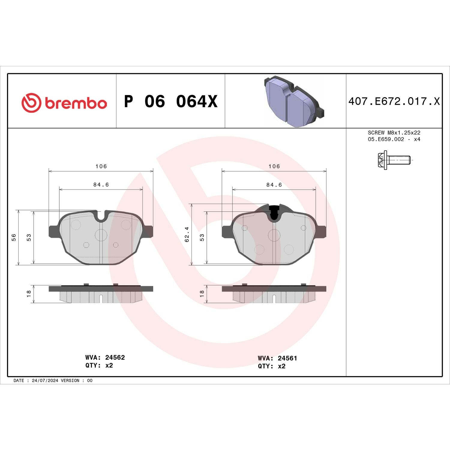XTRA Low-Met Rear Disc Brake Pad Set - P06064X_04
