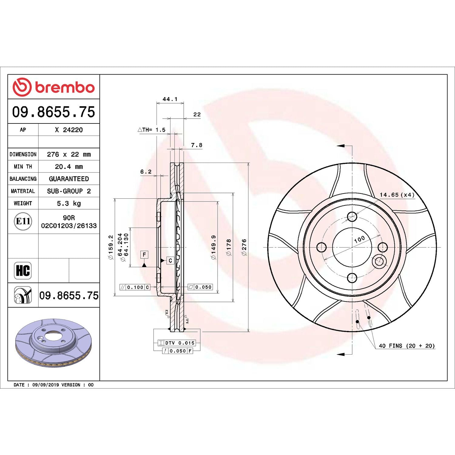 XTRA Max Slotted Front Disc Brake Rotor - 09.8655.75_02