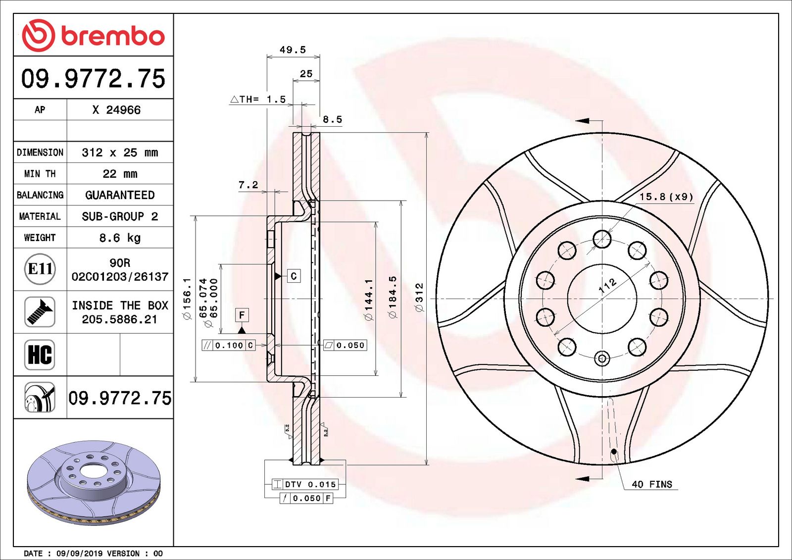 XTRA Max Slotted Front Disc Brake Rotor - 09.9772.75_01