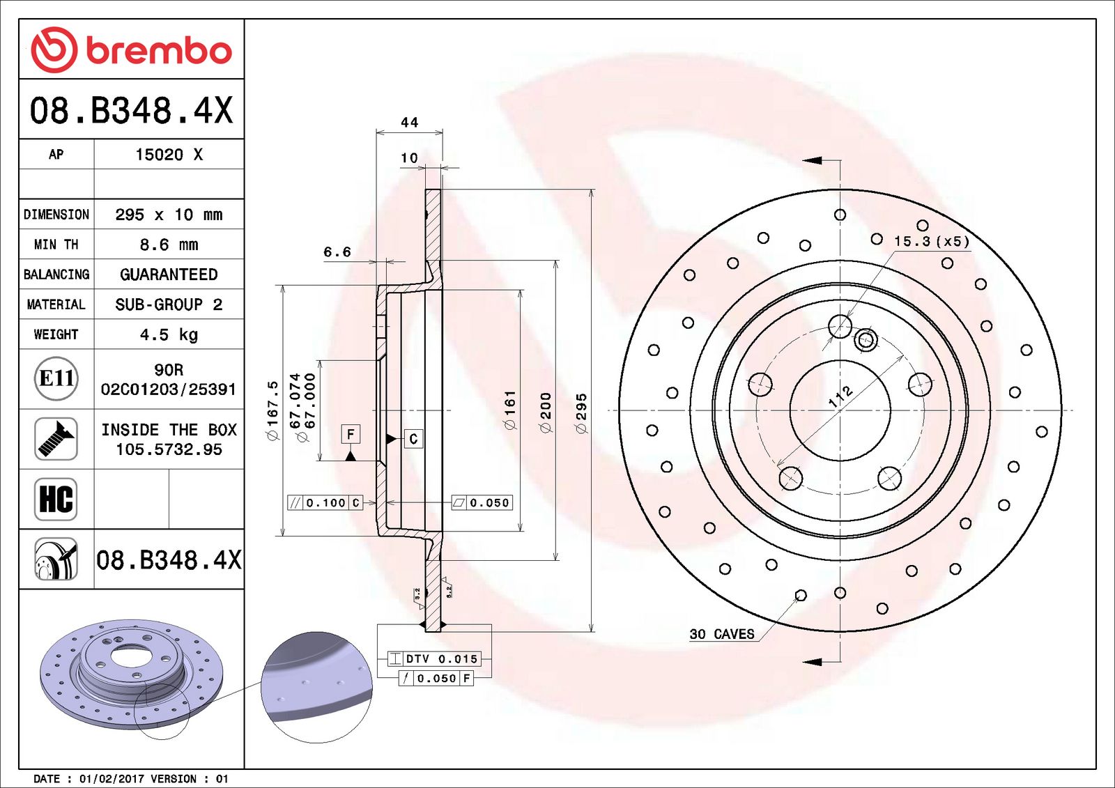 XTRA Rear Disc Brake Rotor - 08.B348.4X_06