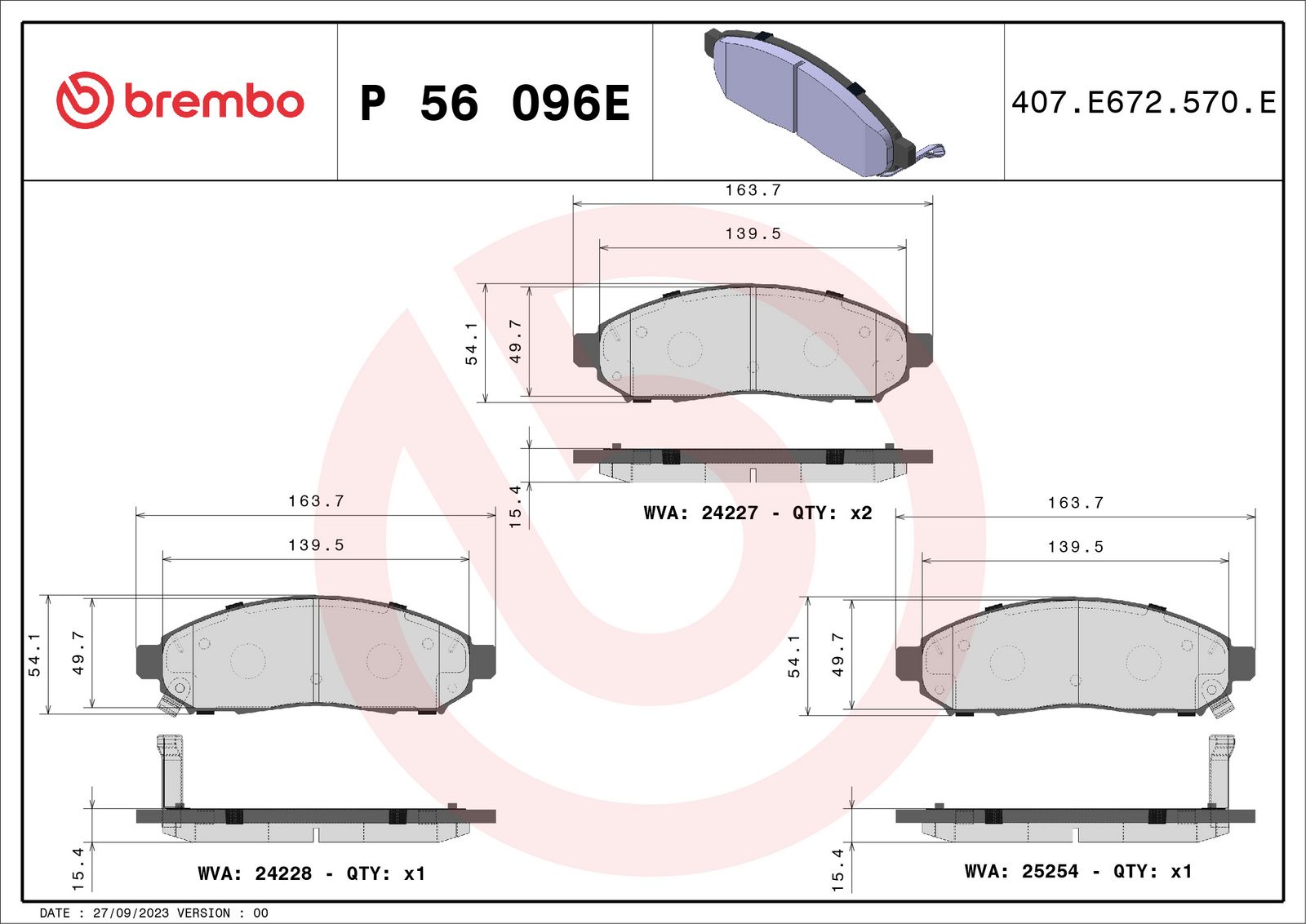 BEYOND EV Front Disc Brake Pad Set - P56096E_03