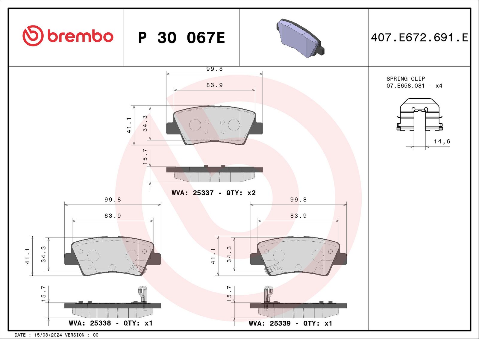 BEYOND EV Rear Disc Brake Pad Set - P30067E_03