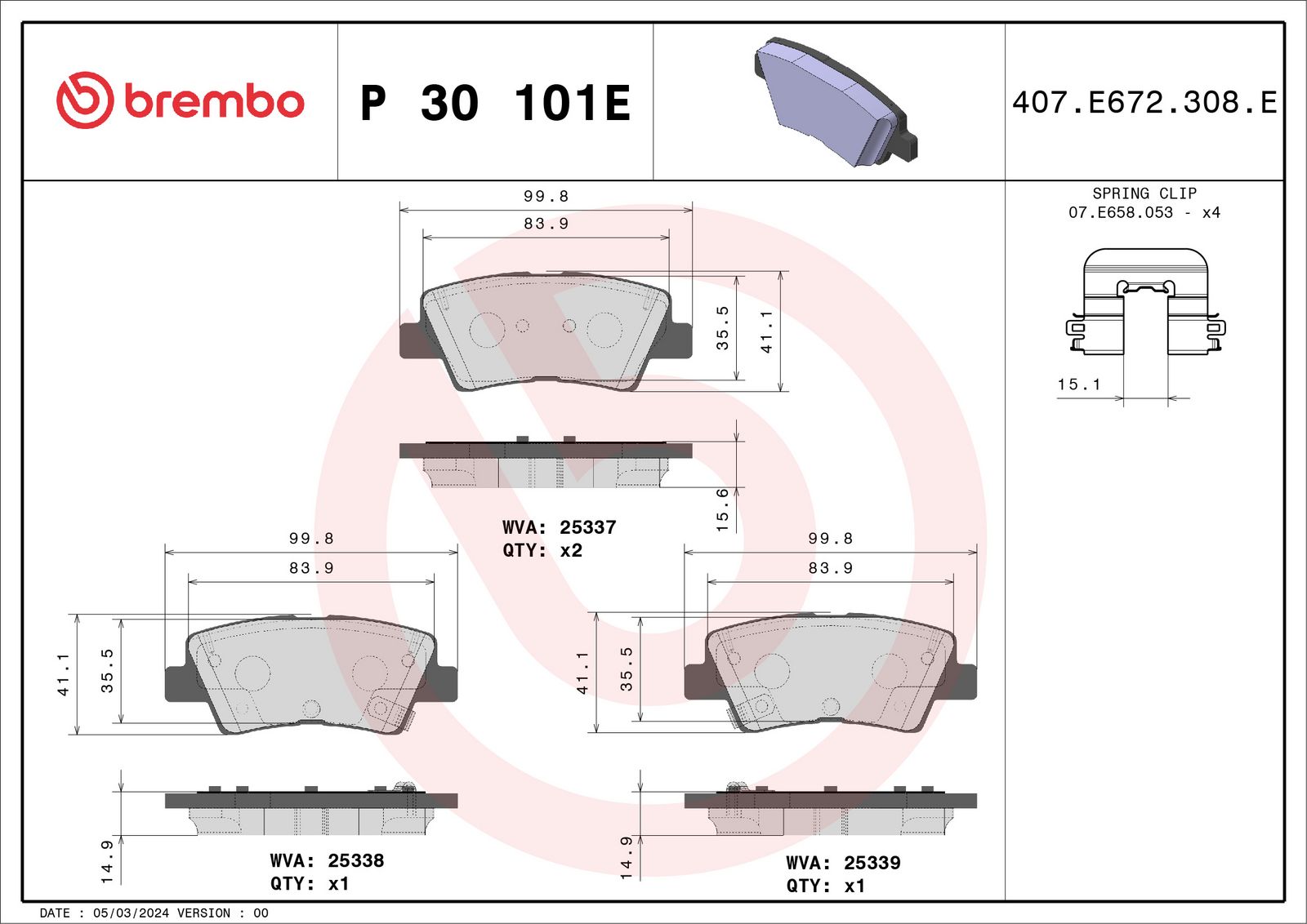 BEYOND EV Rear Disc Brake Pad Set - P30101E_01