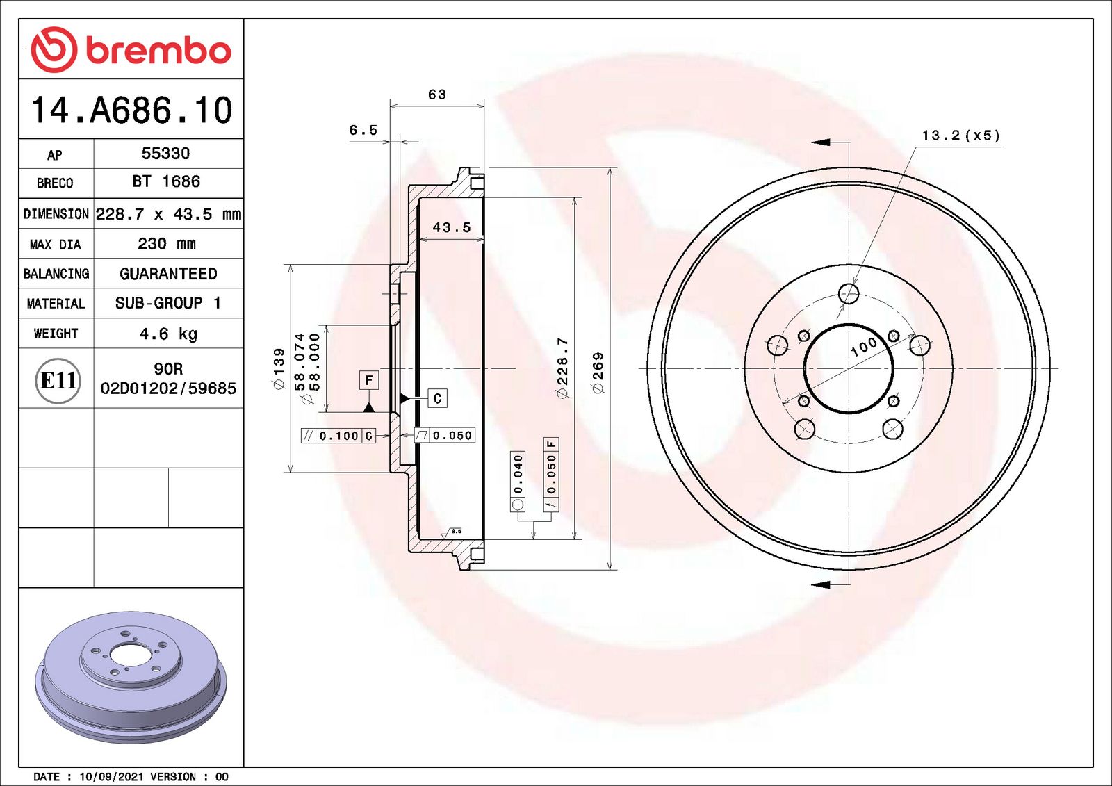 ESSENTIAL Rear Brake Drum - 14.A686.10_06