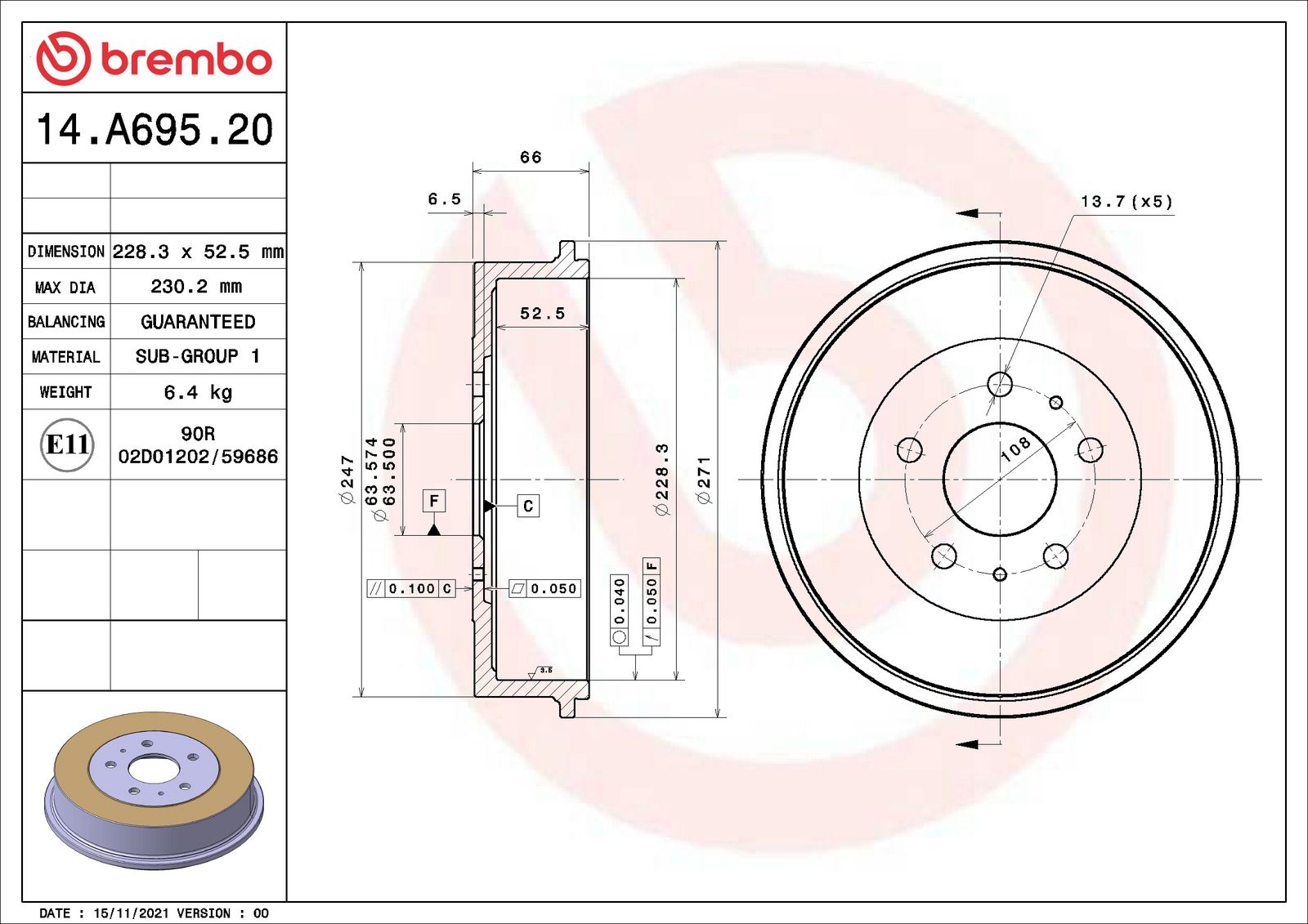 ESSENTIAL Rear Brake Drum - 14.A695.20_01