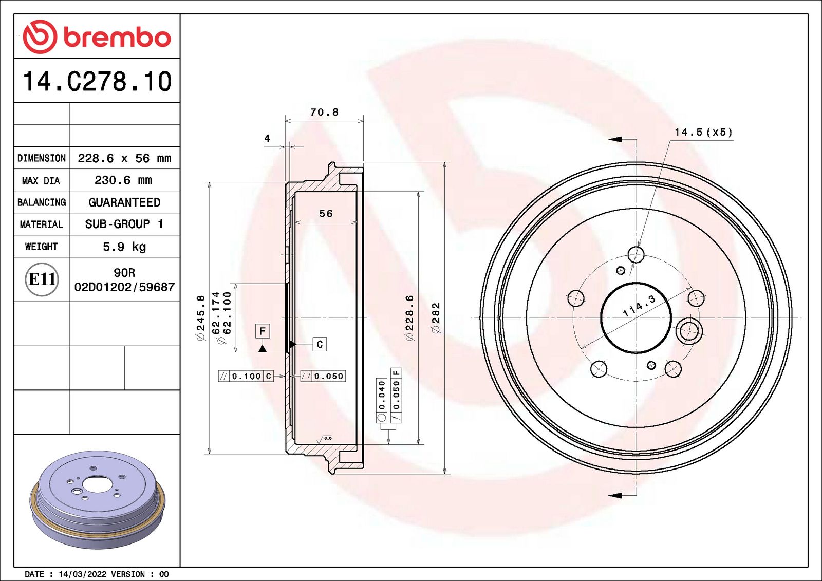 ESSENTIAL Rear Brake Drum - 14.C278.10_06