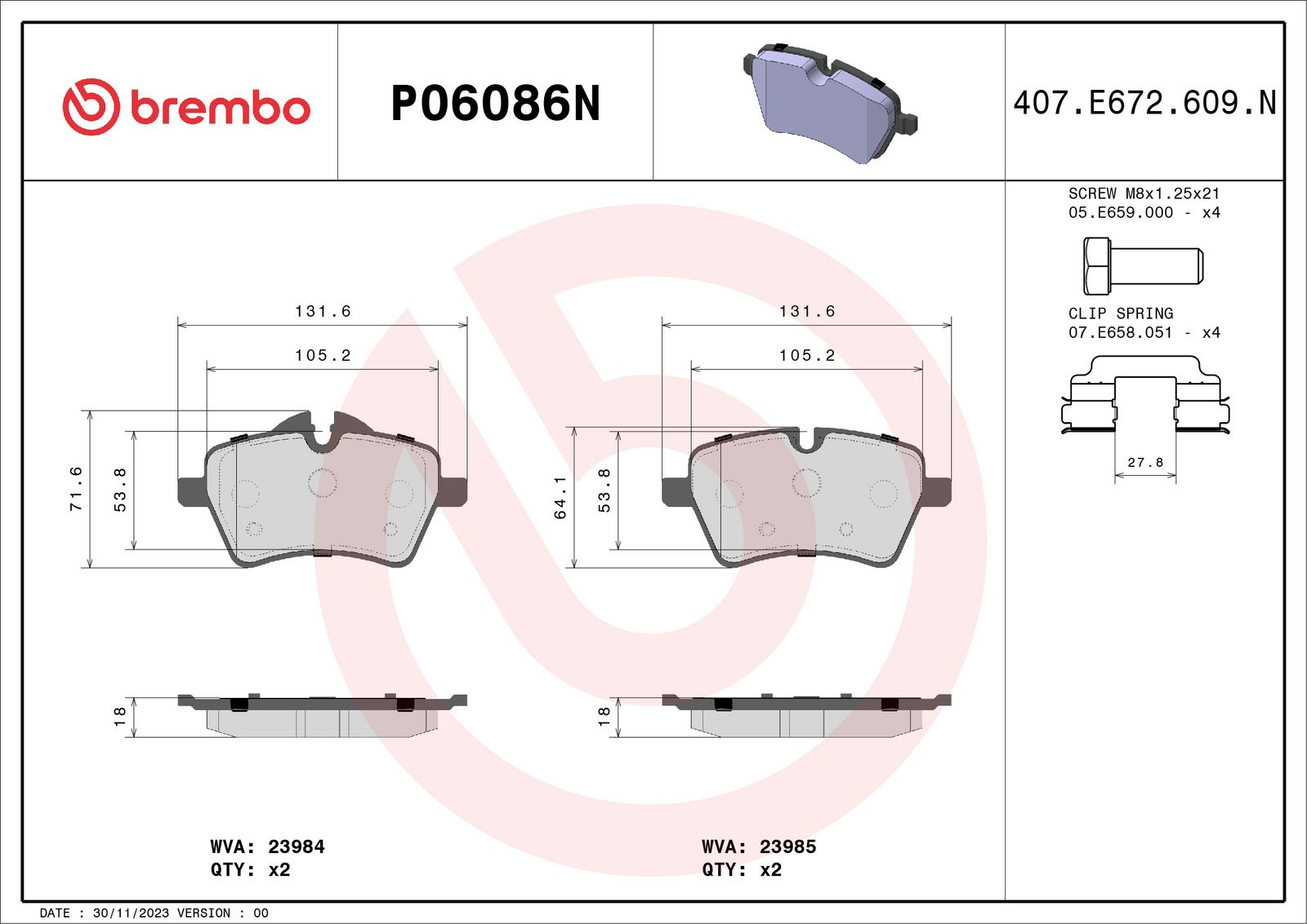 PRIME Ceramic Front Disc Brake Pad Set - P06086N_01