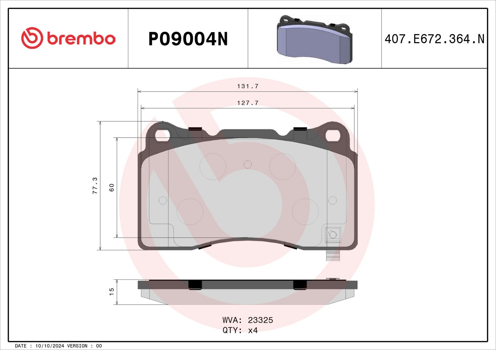 PRIME Ceramic Front Disc Brake Pad Set - P09004N_01