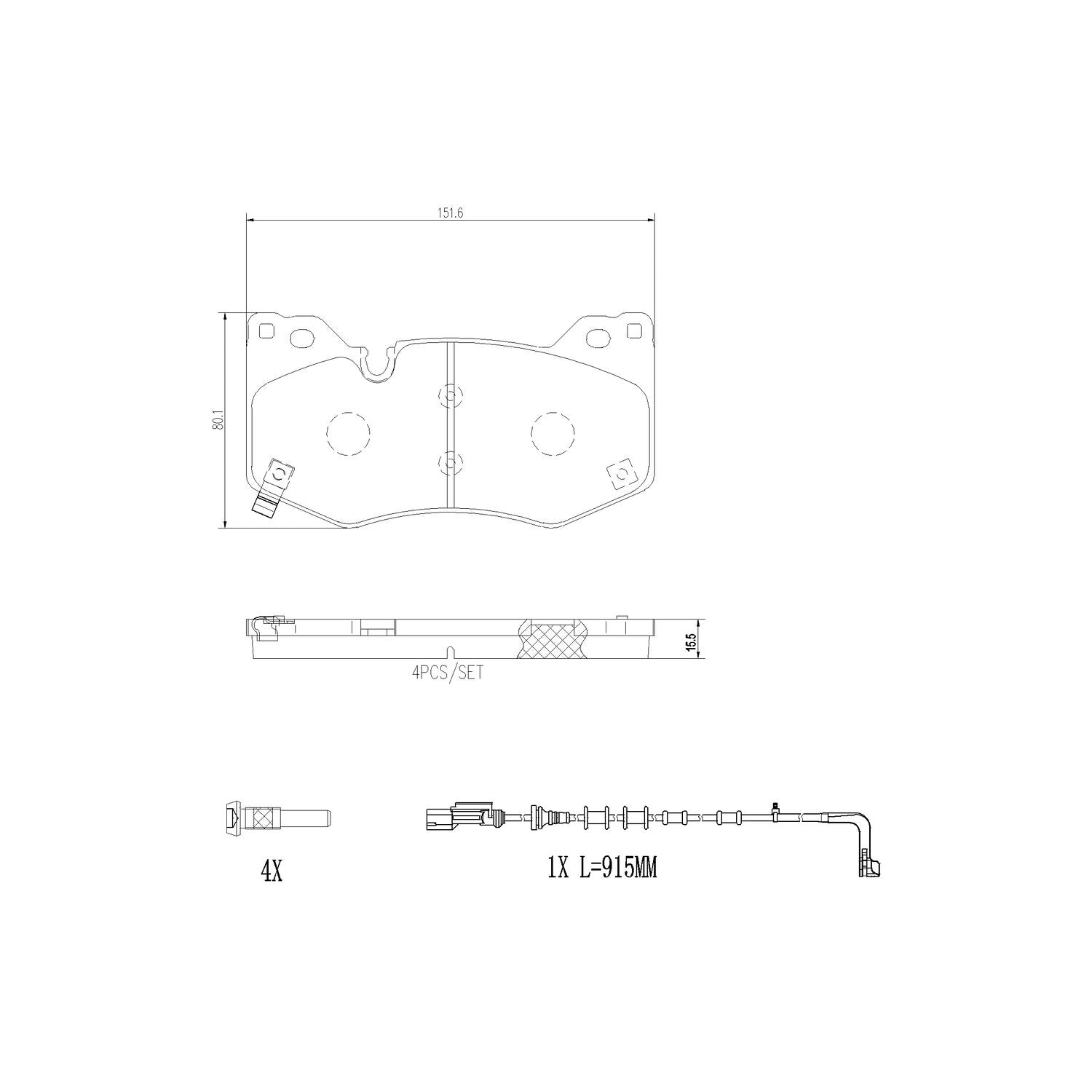 PRIME Ceramic Front Disc Brake Pad Set - P09035N_01