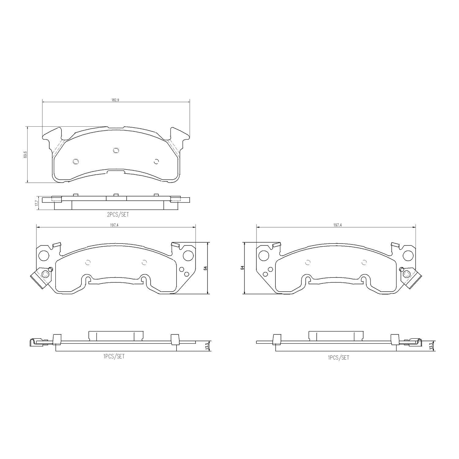 PRIME Ceramic Front Disc Brake Pad Set - P10089N_01