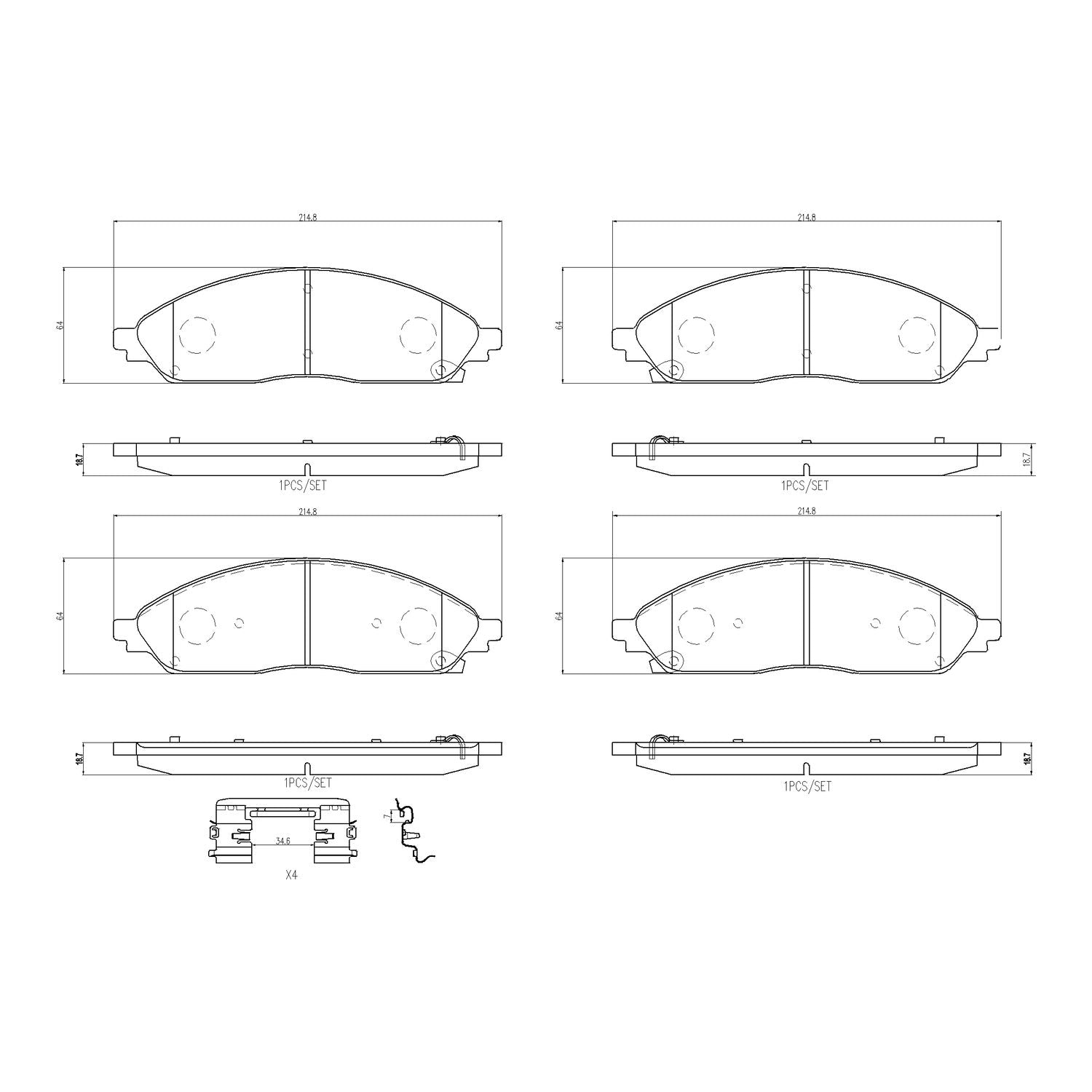PRIME Ceramic Front Disc Brake Pad Set - P11046N_01