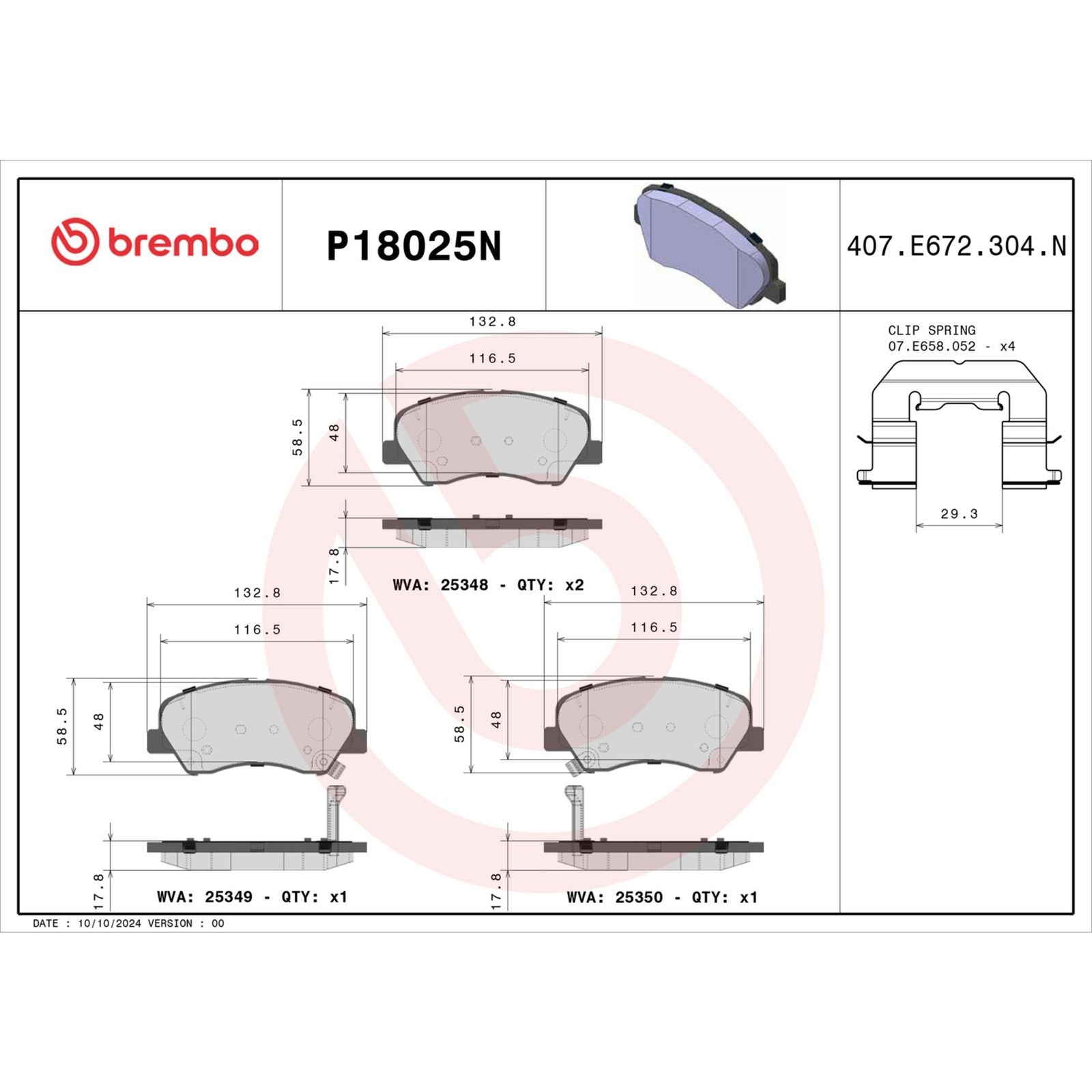 PRIME Ceramic Front Disc Brake Pad Set - P18025N_02