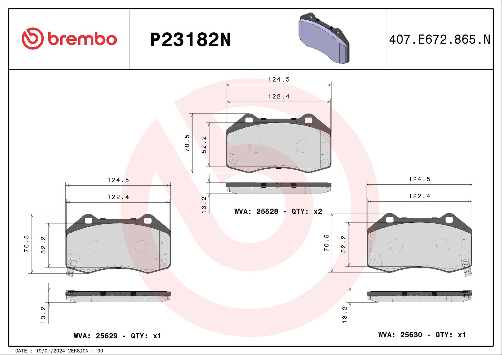 PRIME Ceramic Front Disc Brake Pad Set - P23182N_01