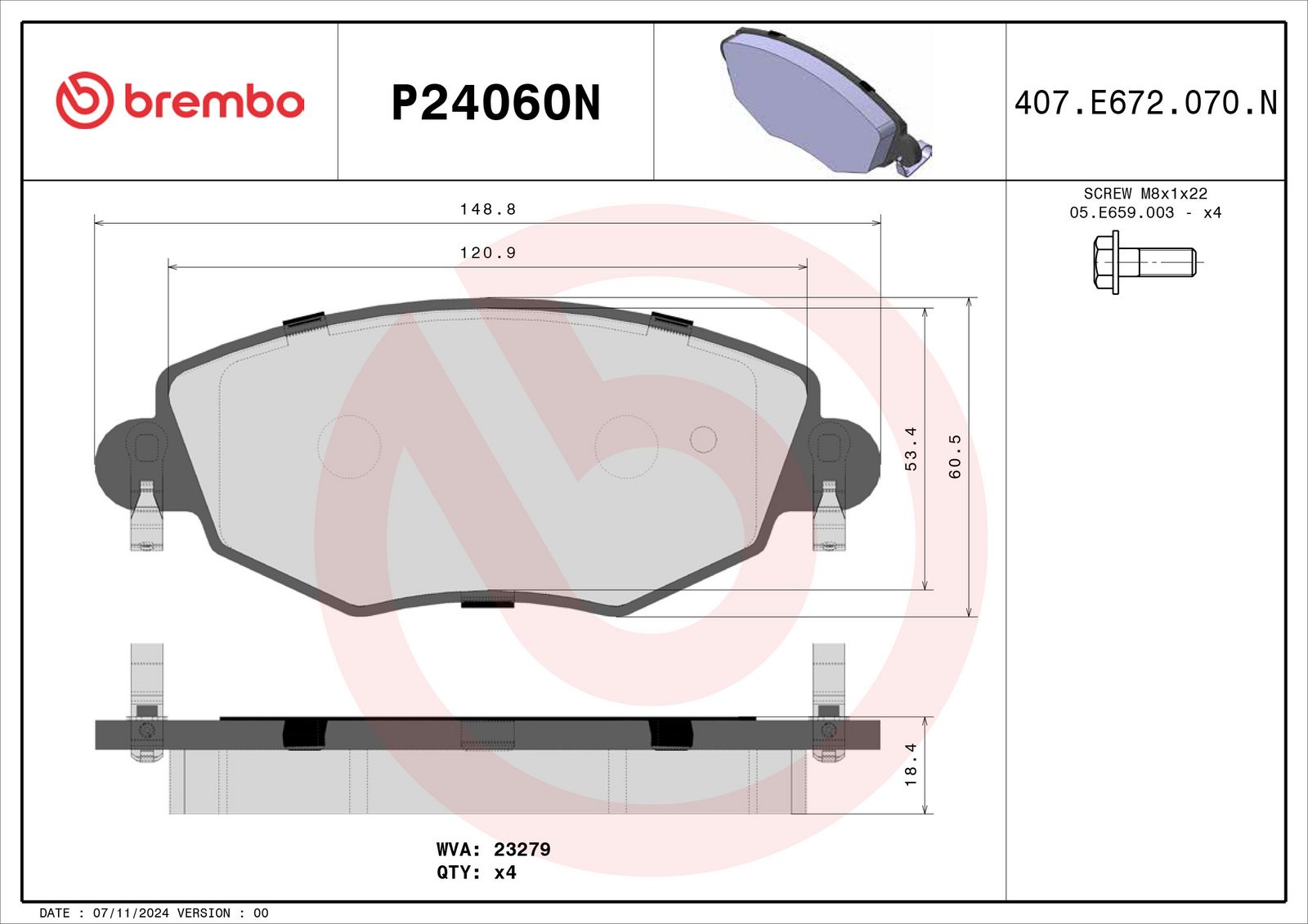 PRIME Ceramic Front Disc Brake Pad Set - P24060N_01