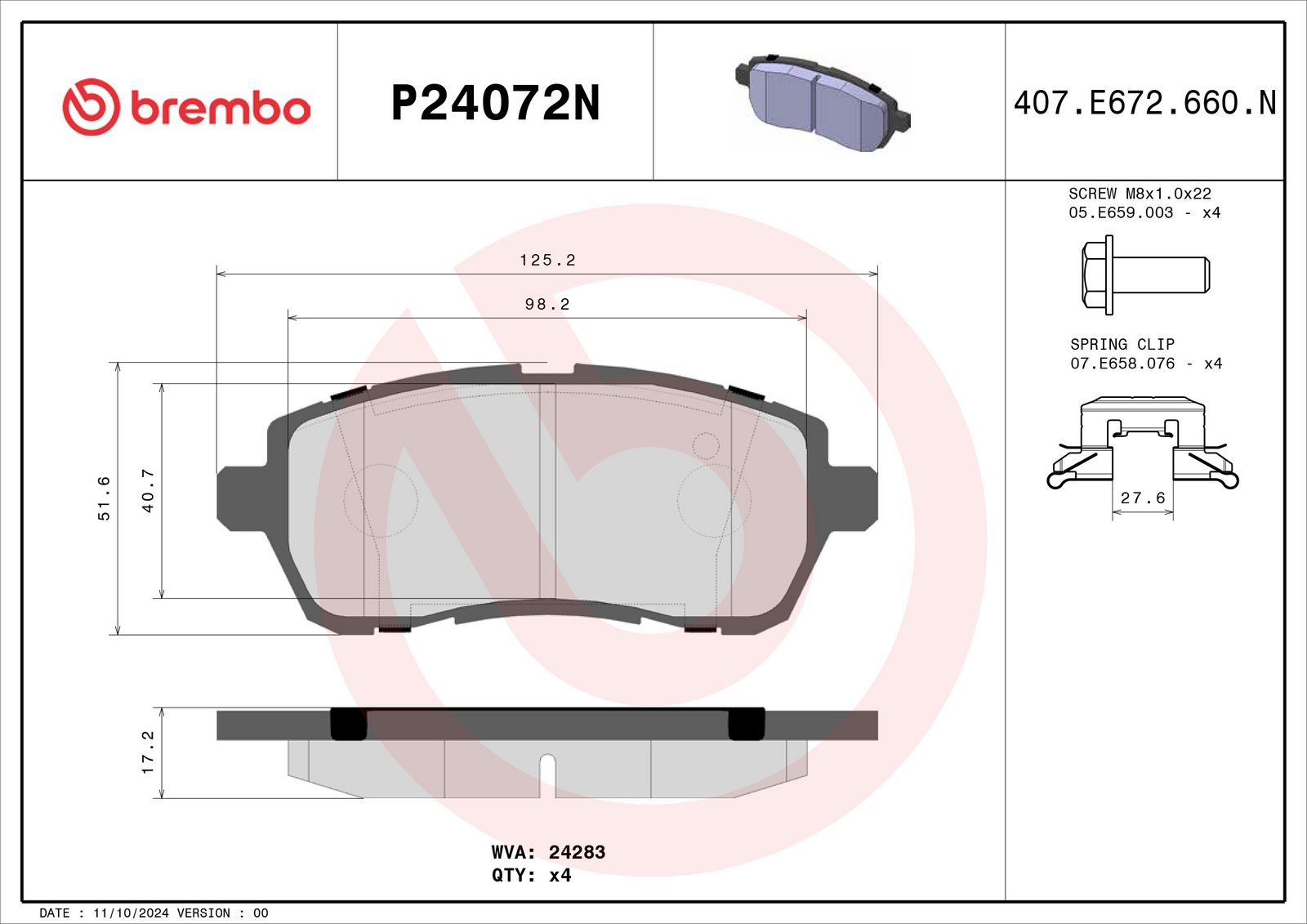 PRIME Ceramic Front Disc Brake Pad Set - P24072N_01