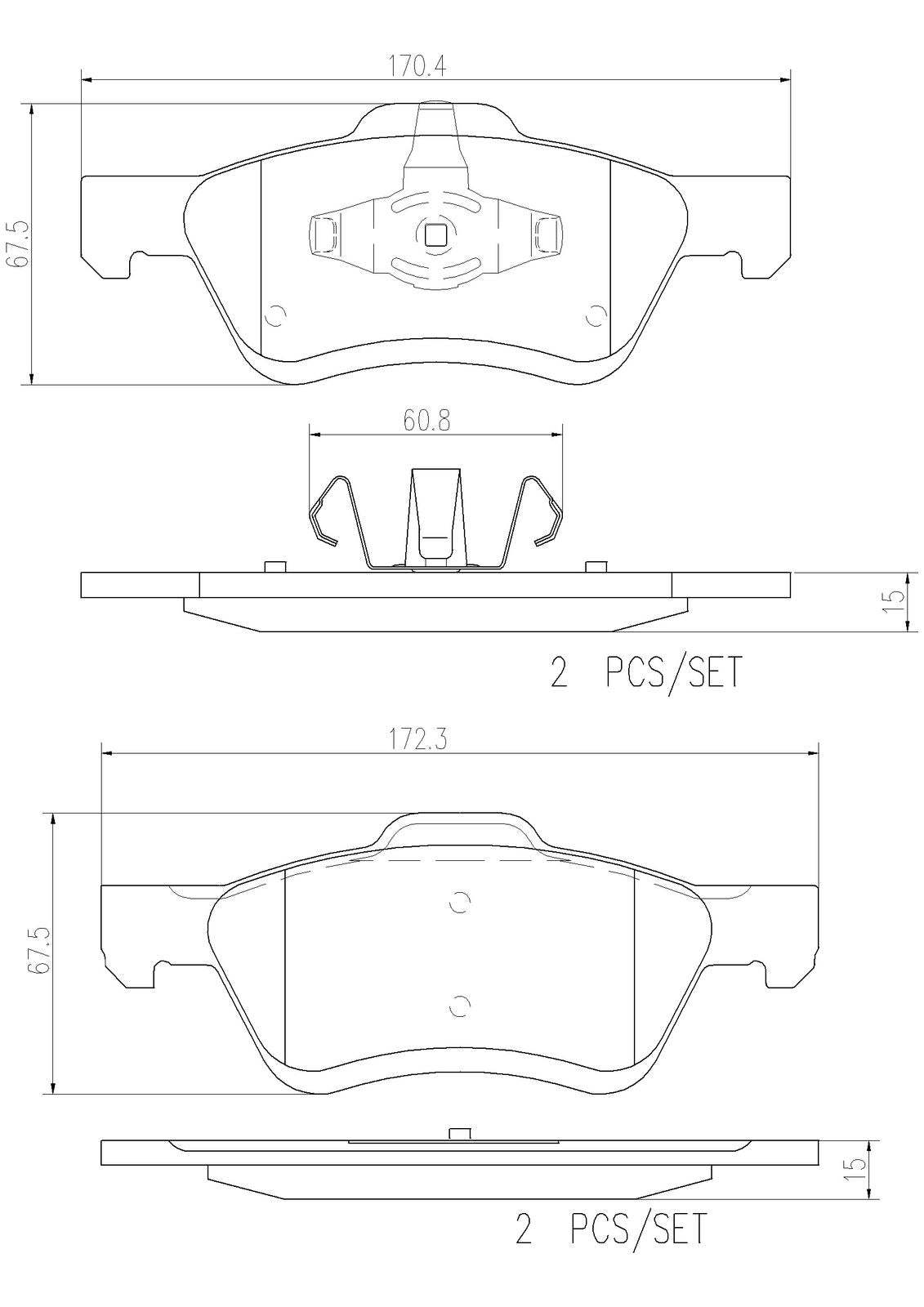 PRIME Ceramic Front Disc Brake Pad Set - P24159N_01