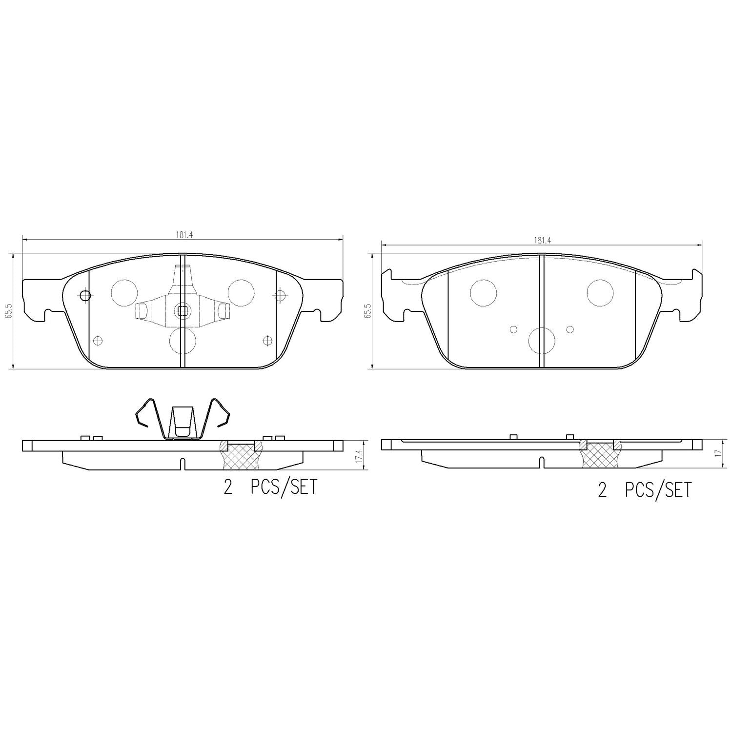 PRIME Ceramic Front Disc Brake Pad Set - P24224N_01
