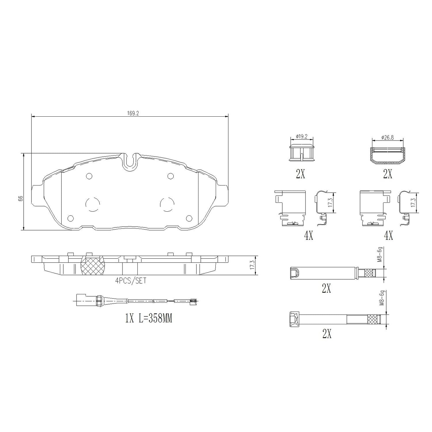 PRIME Ceramic Front Disc Brake Pad Set - P24245N_01