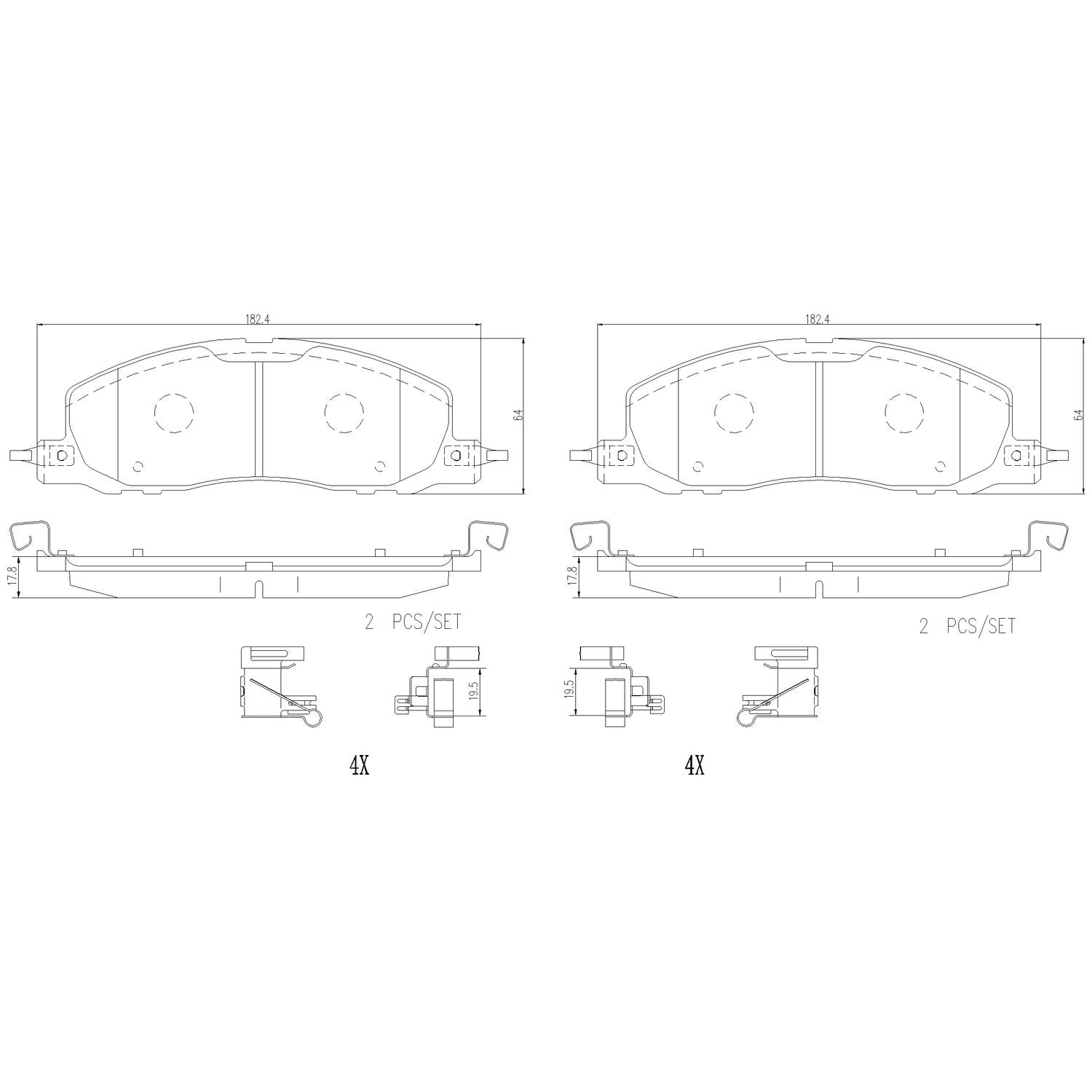 PRIME Ceramic Front Disc Brake Pad Set - P24246N_01