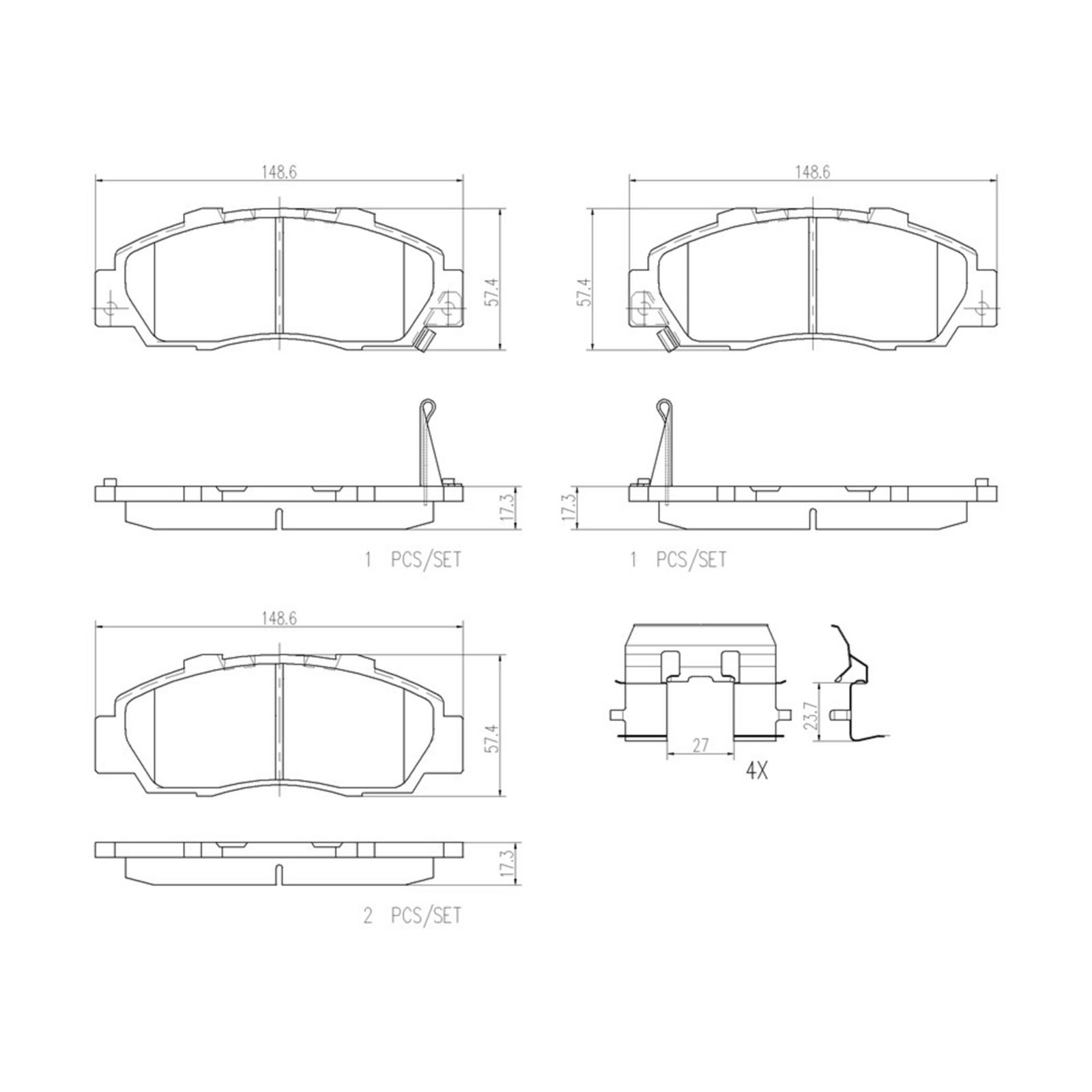 PRIME Ceramic Front Disc Brake Pad Set - P28026N_03