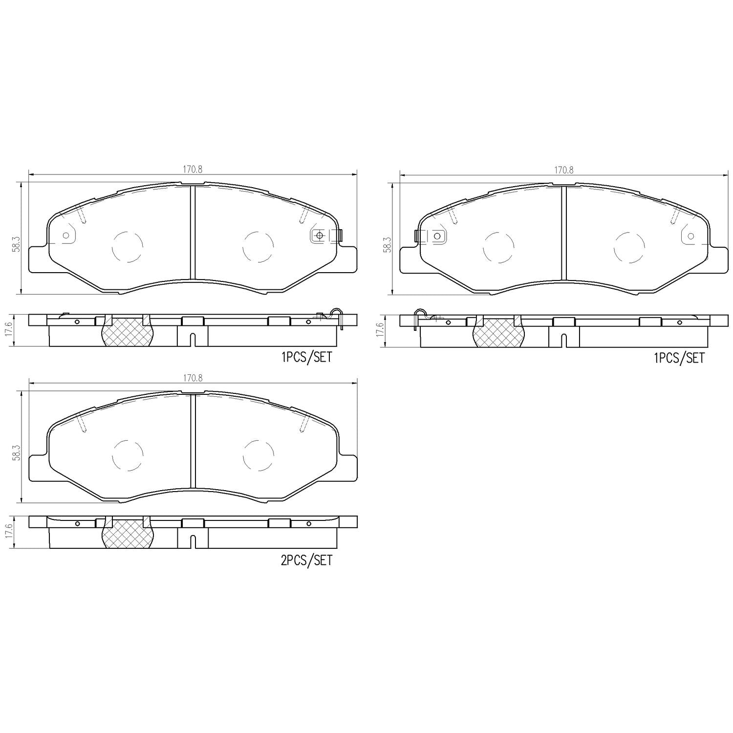 PRIME Ceramic Front Disc Brake Pad Set - P28102N_01