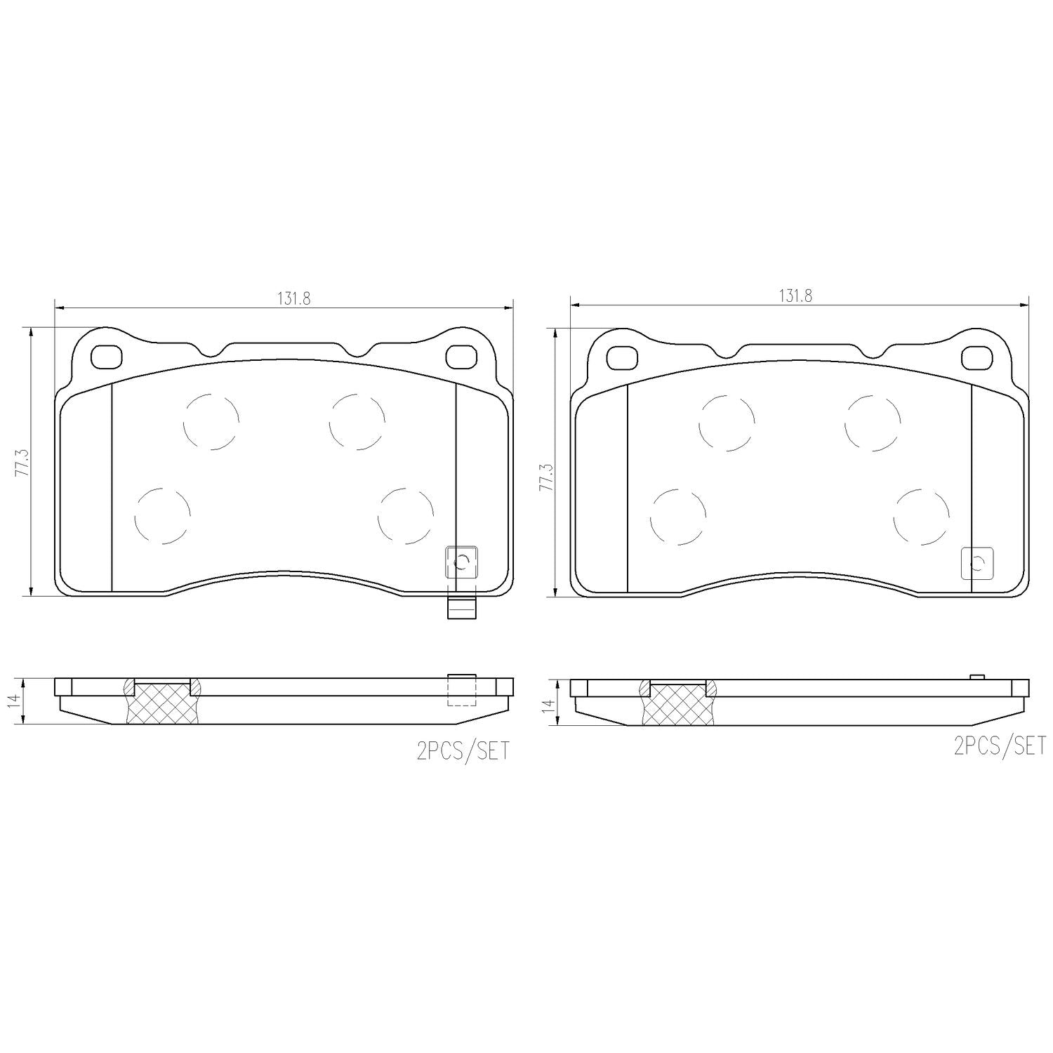 PRIME Ceramic Front Disc Brake Pad Set - P28106N_01