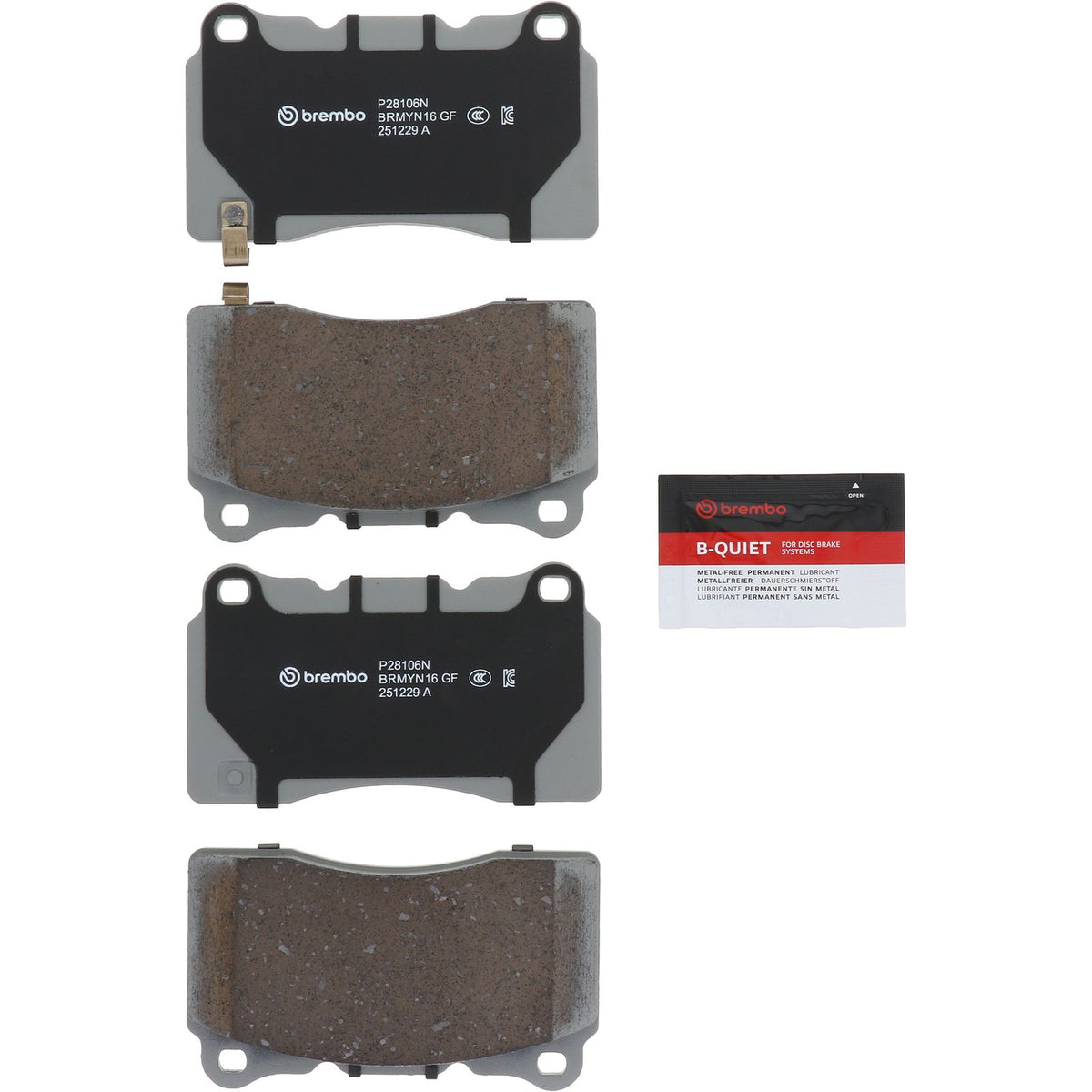 PRIME Ceramic Front Disc Brake Pad Set - P28106N_02
