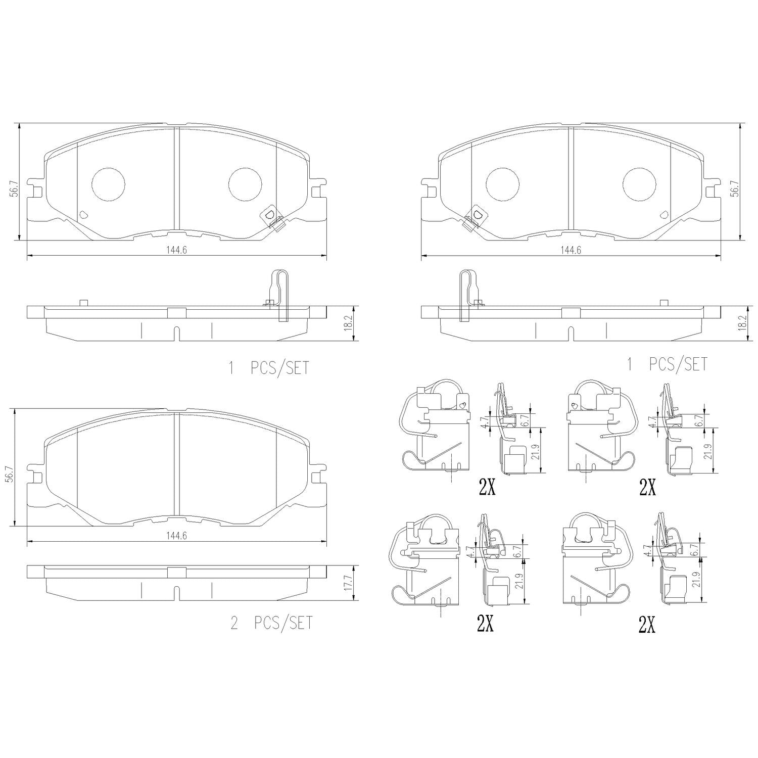 PRIME Ceramic Front Disc Brake Pad Set - P28109N_01