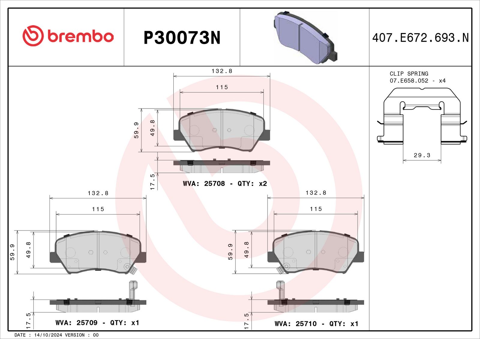 PRIME Ceramic Front Disc Brake Pad Set - P30073N_01