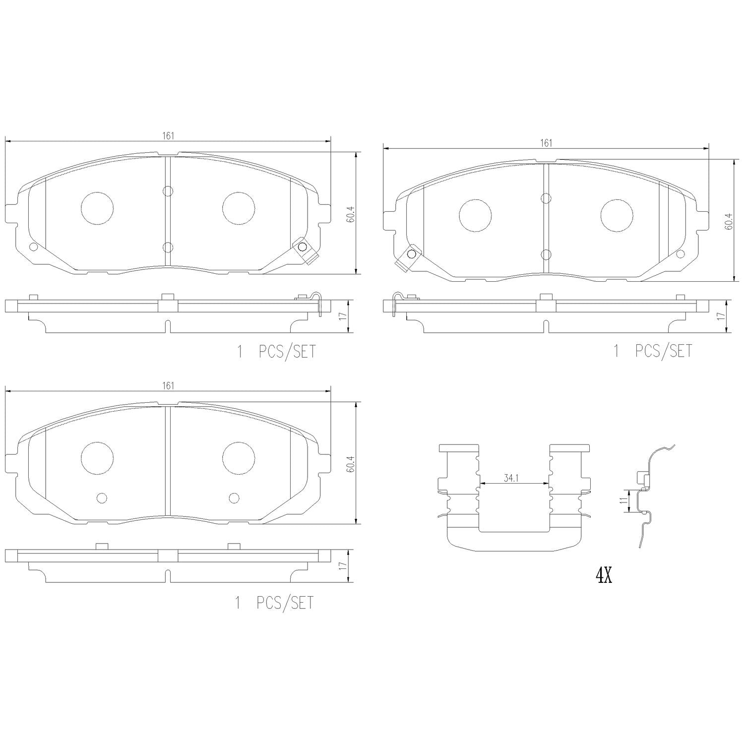 PRIME Ceramic Front Disc Brake Pad Set - P30095N_01
