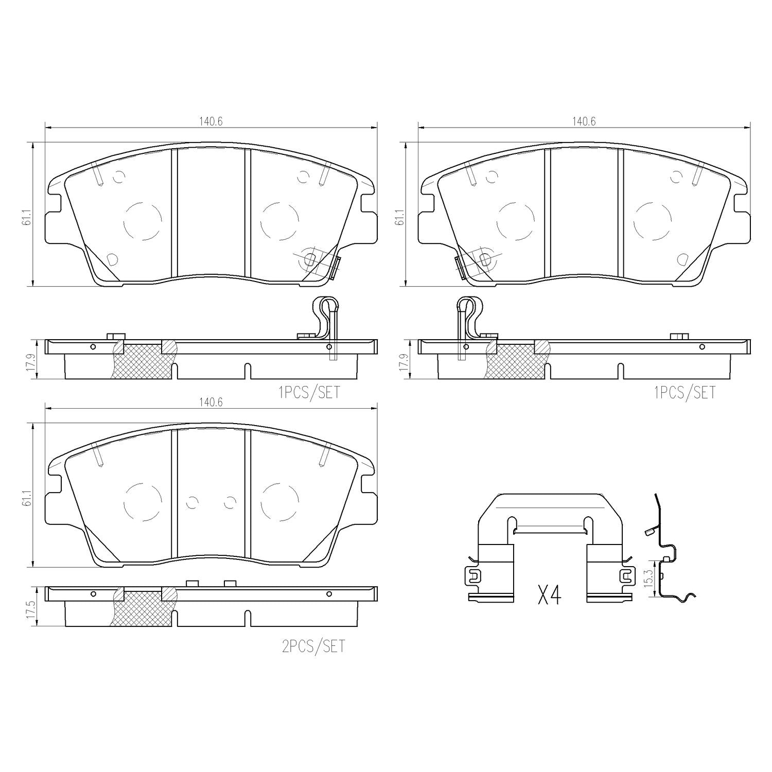 PRIME Ceramic Front Disc Brake Pad Set - P30096N_01