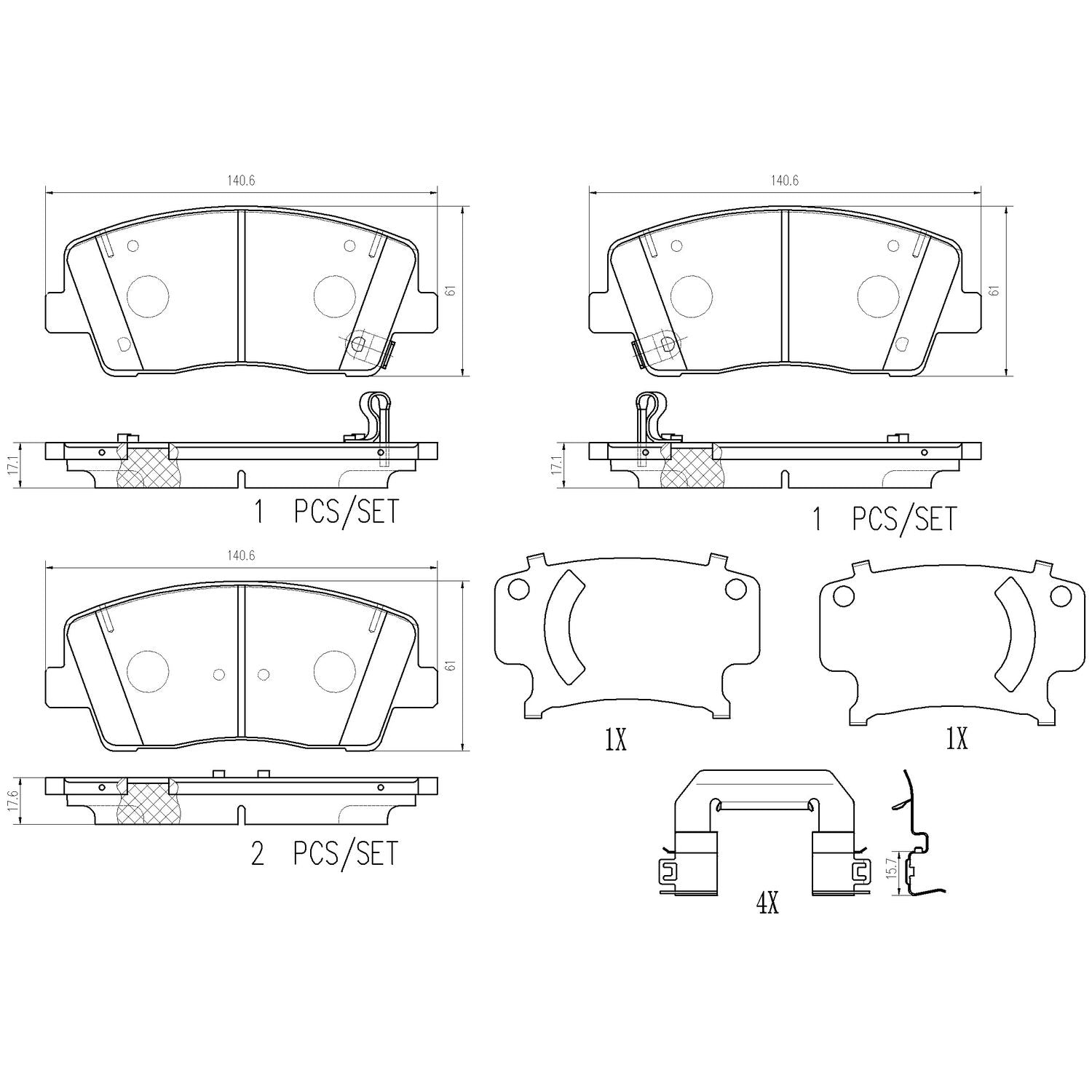 PRIME Ceramic Front Disc Brake Pad Set - P30108N_01