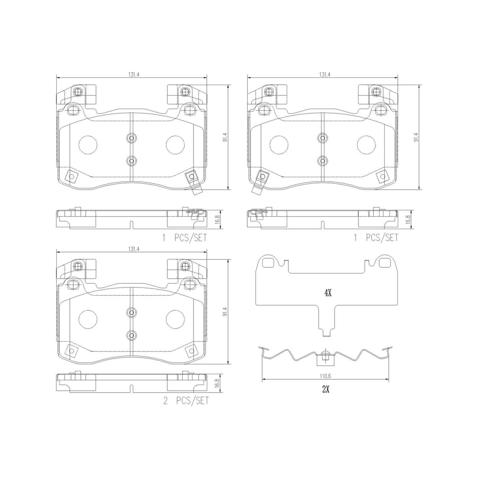 PRIME Ceramic Front Disc Brake Pad Set - P30113N_01