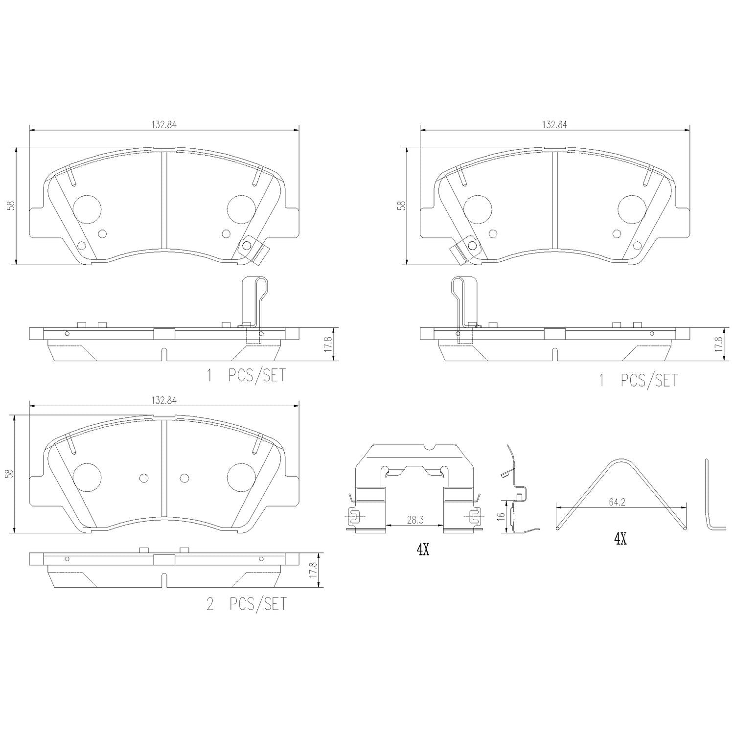 PRIME Ceramic Front Disc Brake Pad Set - P30122N_01