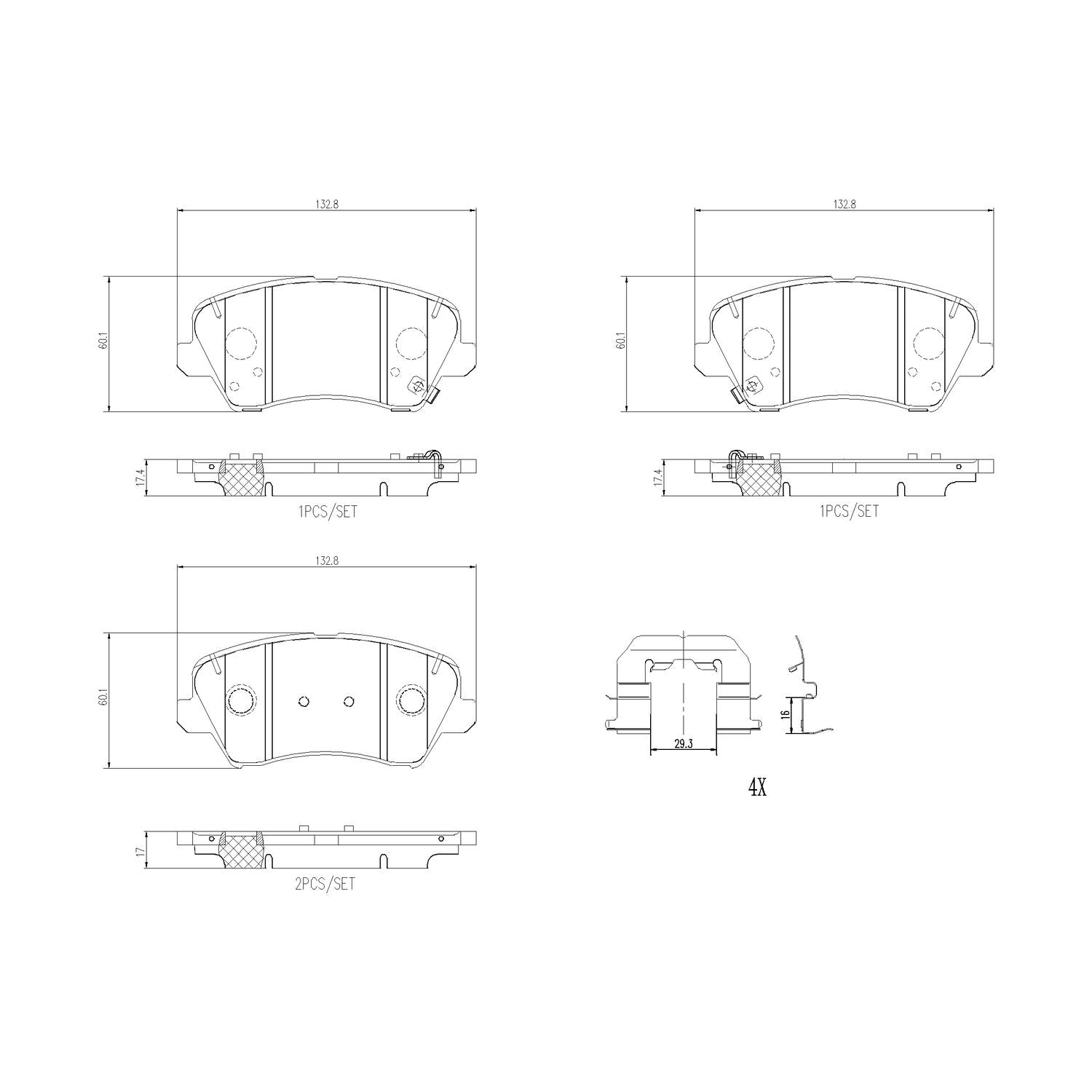 PRIME Ceramic Front Disc Brake Pad Set - P30123N_01