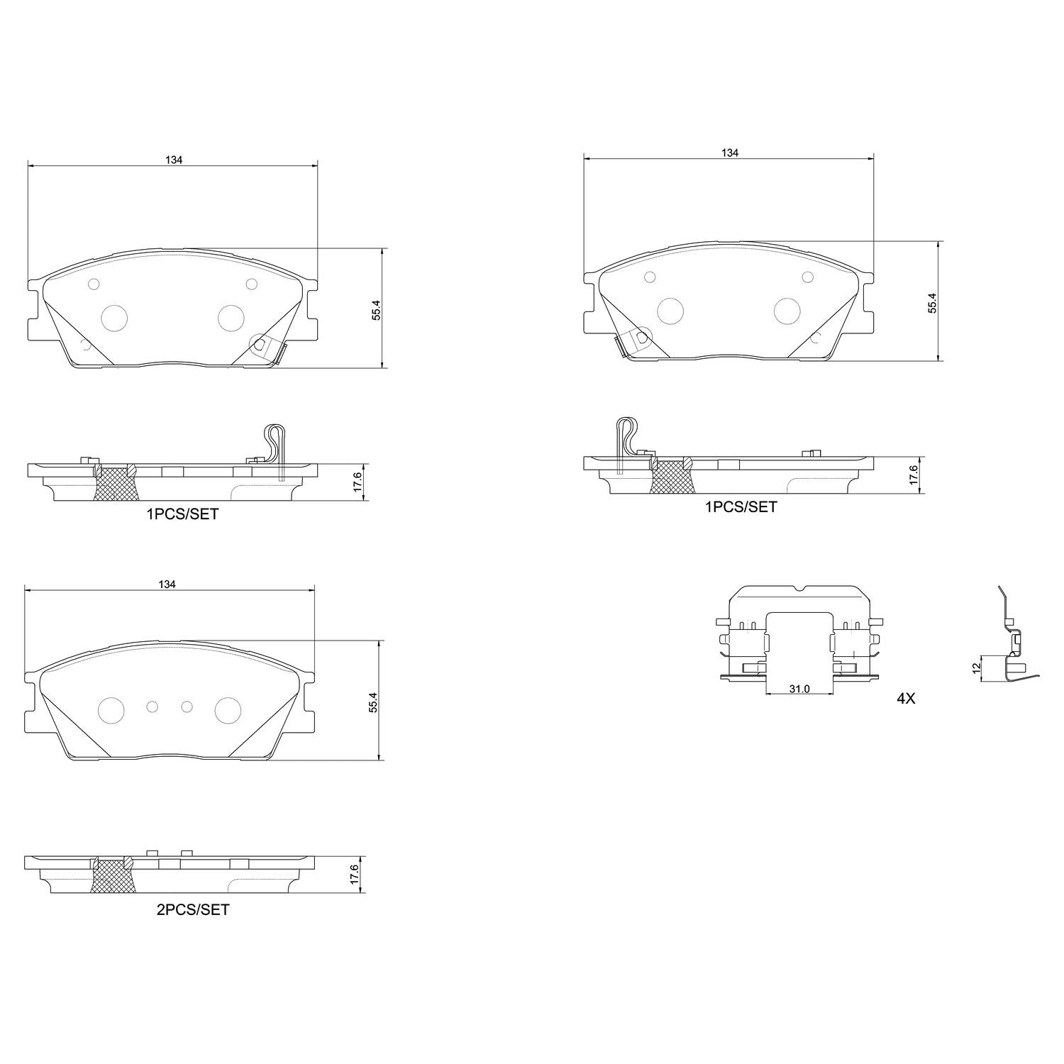 PRIME Ceramic Front Disc Brake Pad Set - P30126N_01