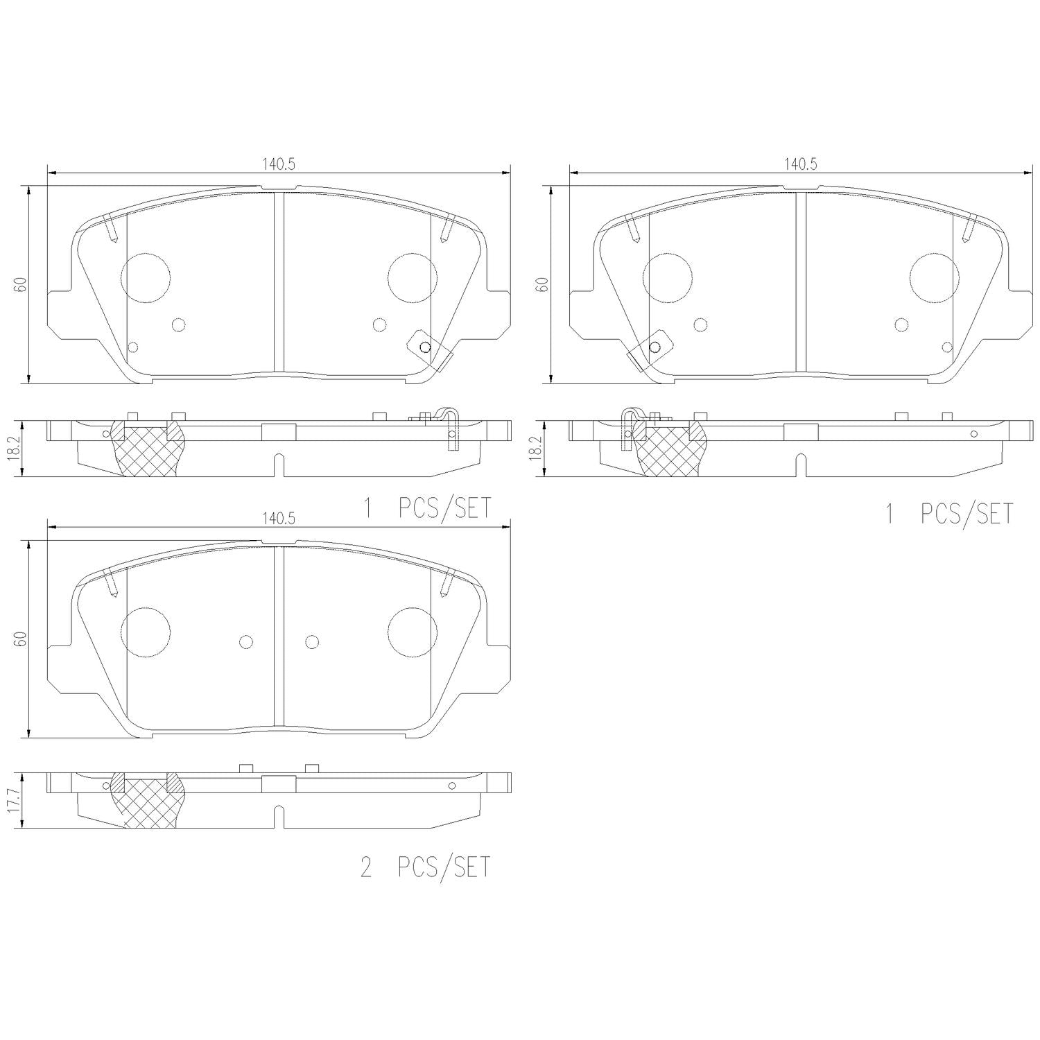 PRIME Ceramic Front Disc Brake Pad Set - P30128N_01